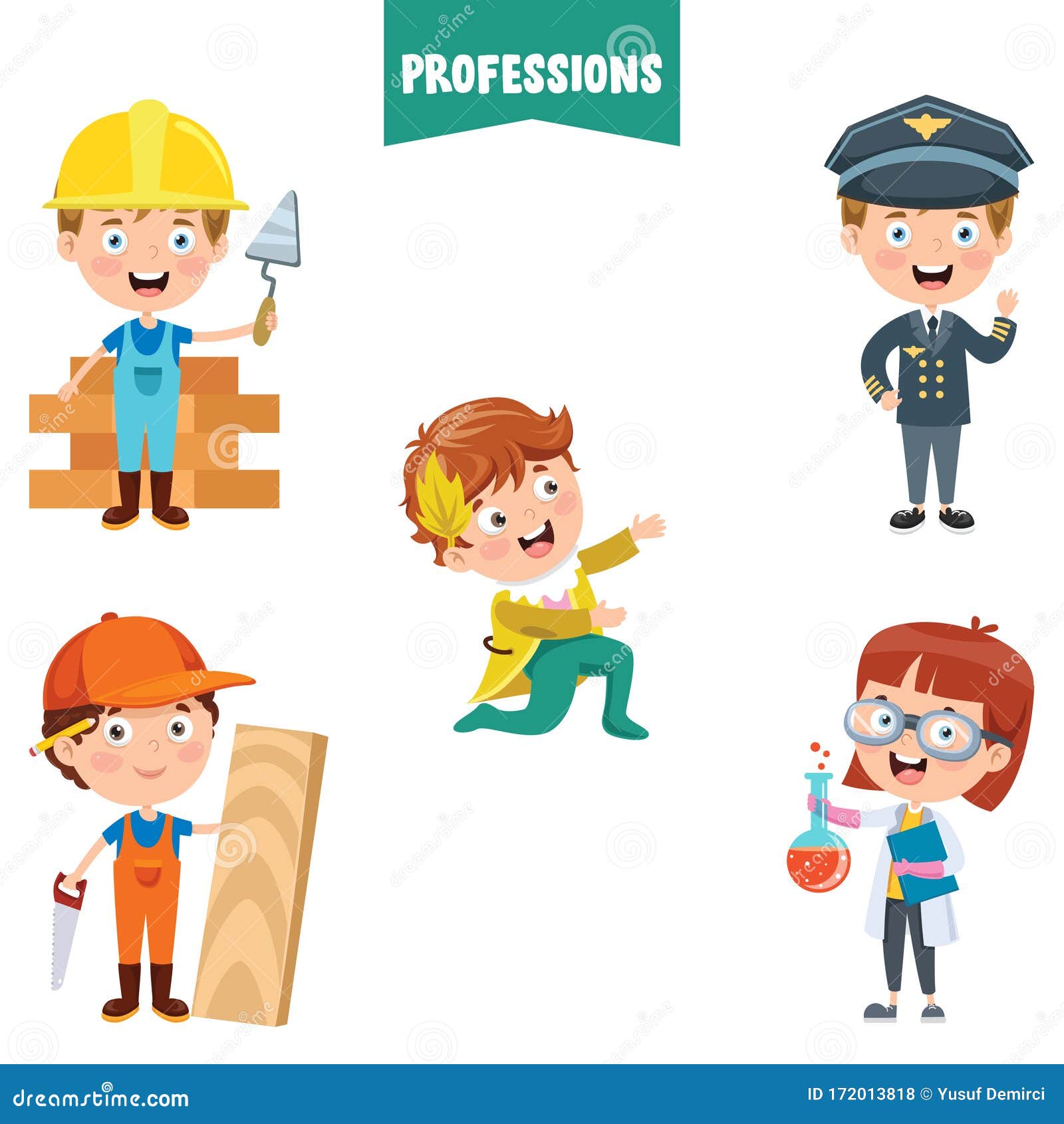 Cartoon Characters of Different Professions Stock Vector - Illustration of  kids, driver: 172013818