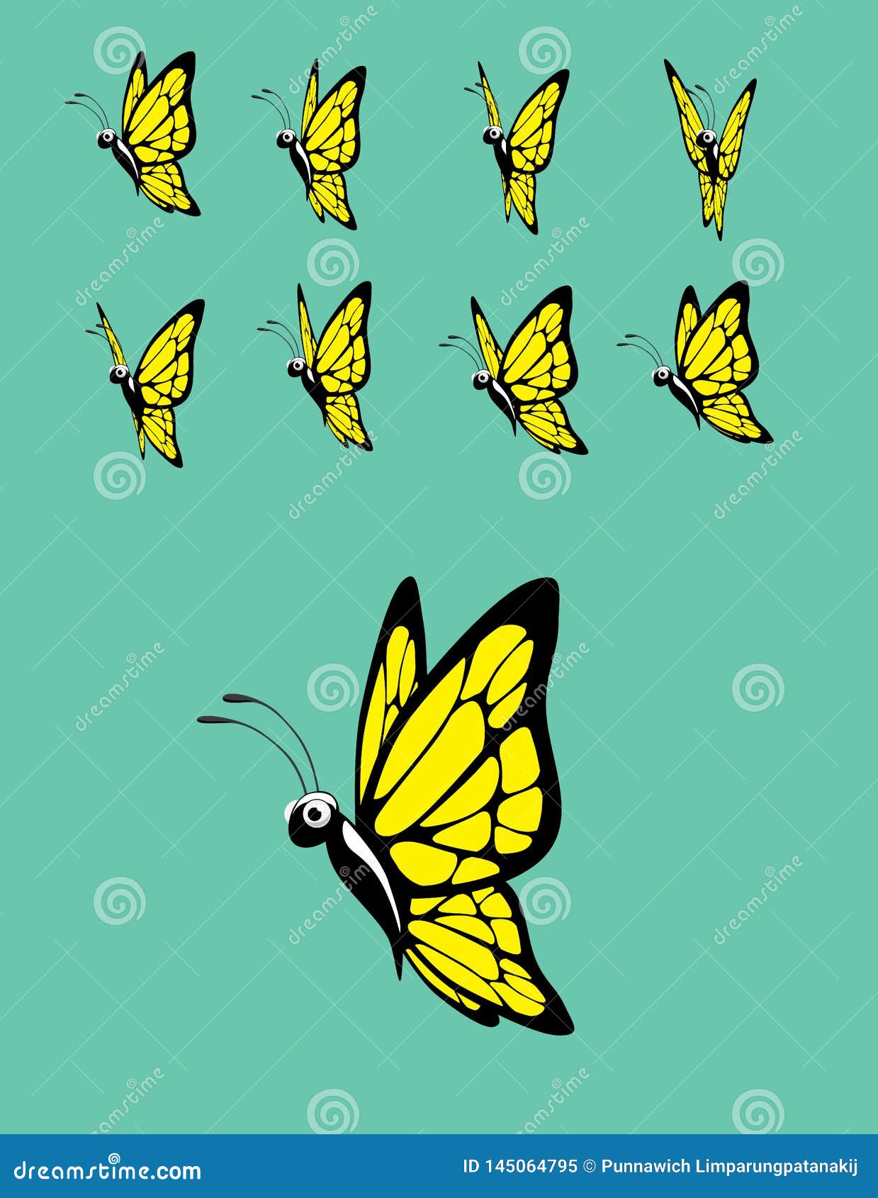Animal Animation Sequence Monarch Butterfly Flying Cartoon Vector Stock  Vector - Illustration of monarch, motion: 145064795