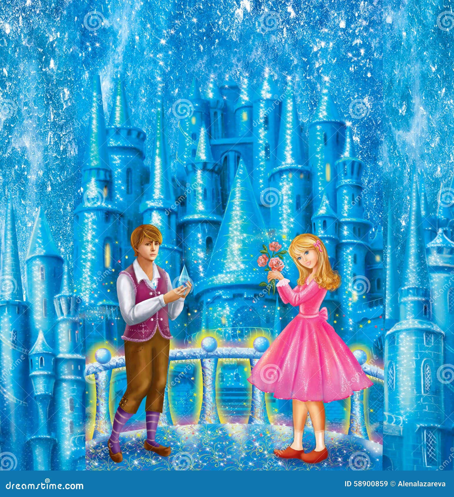 cartoon characters gerda and kai for fairy tale snow queen written by hans christian andersen