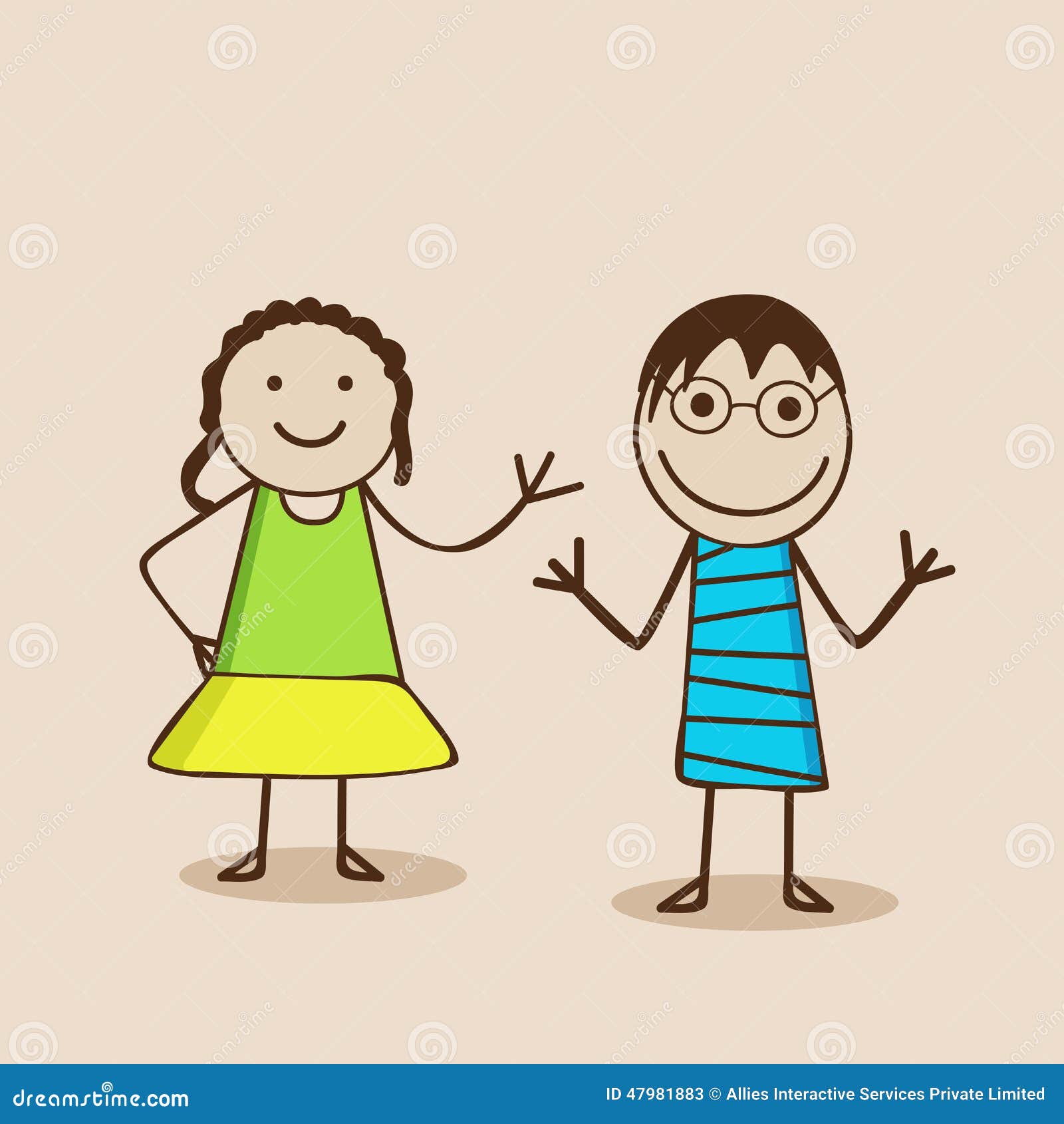 Cartoon Characters with Happy Expressions. Stock Illustration -  Illustration of express, dance: 47981883