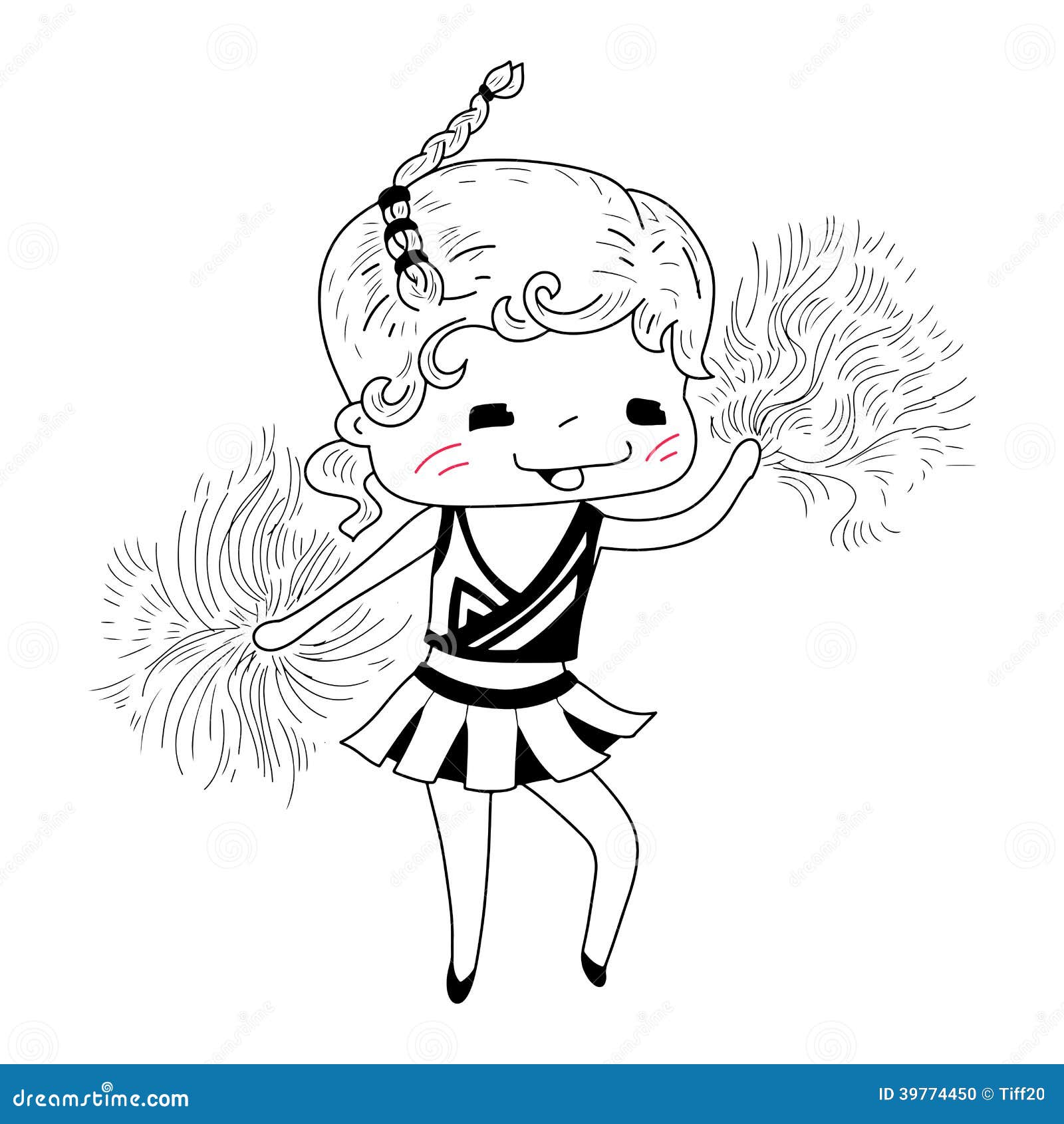 Cartoon cheerleader stock vector. Illustration of drawing - 39774450