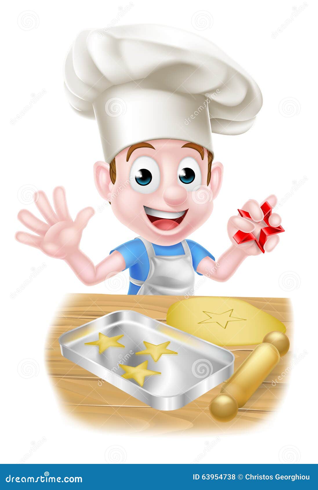 Cartoon Chef Boy Baking Stock Vector Image 63954738