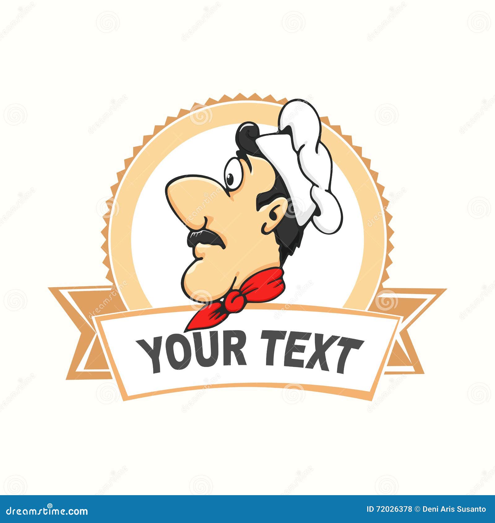 Cartoon Chef Logo With Banner Stock Vector Illustration Of