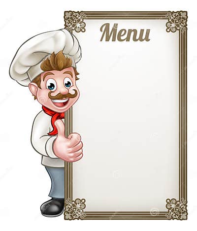 Cartoon Chef Menu stock vector. Illustration of chef - 87423340