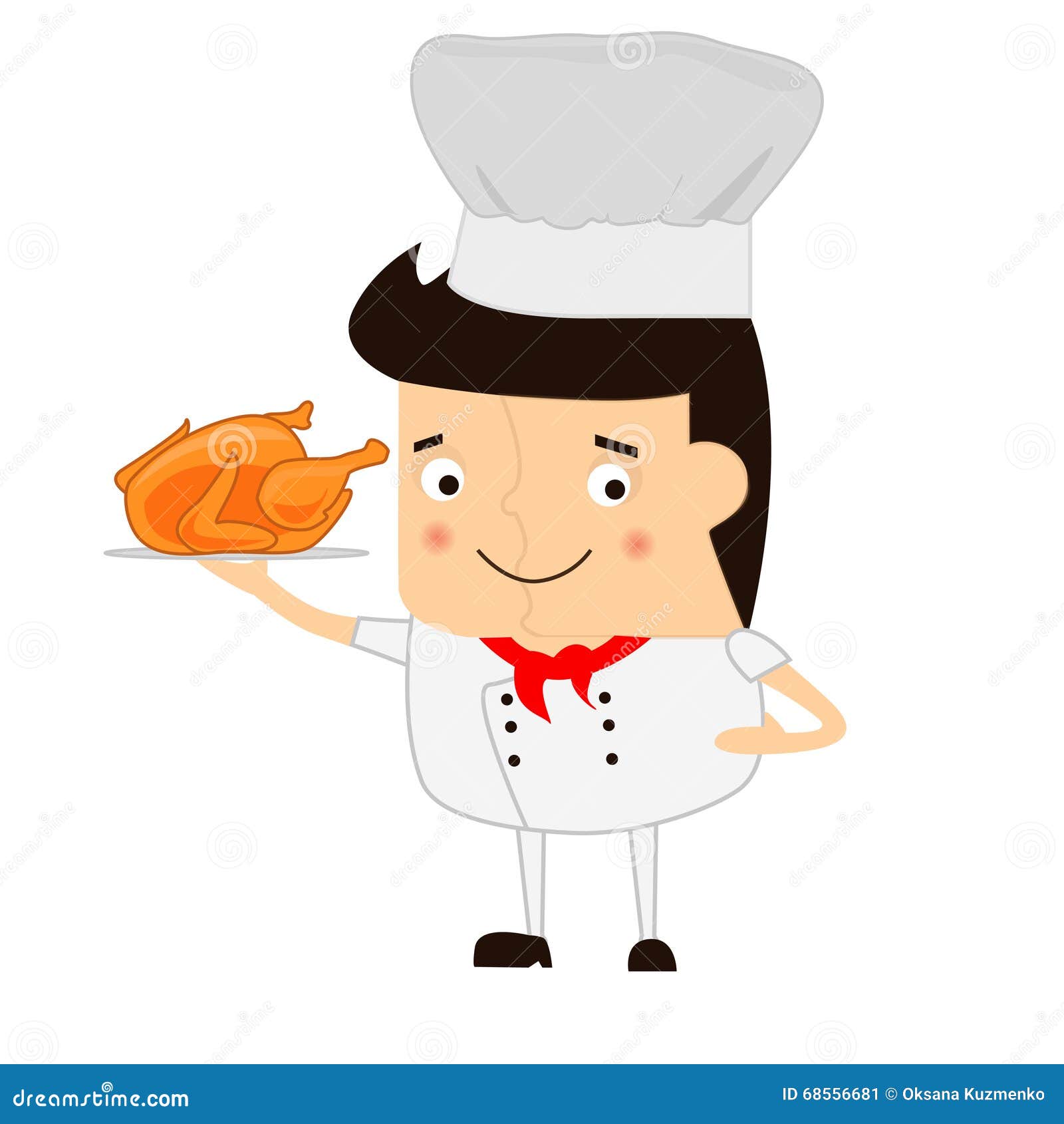 Cartoon Chef with Soup Ladle on a White Background Stock Vector