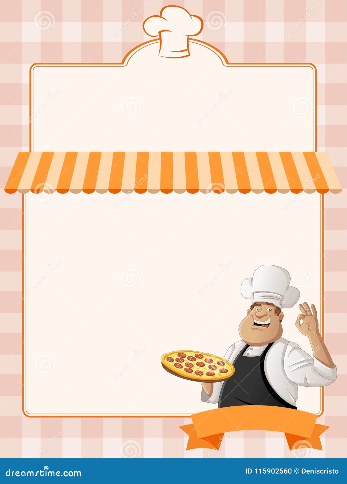 Cartoon Chef Wearing Apron And Hat Stock Vector Illustration Of Cooker Dish 115902560