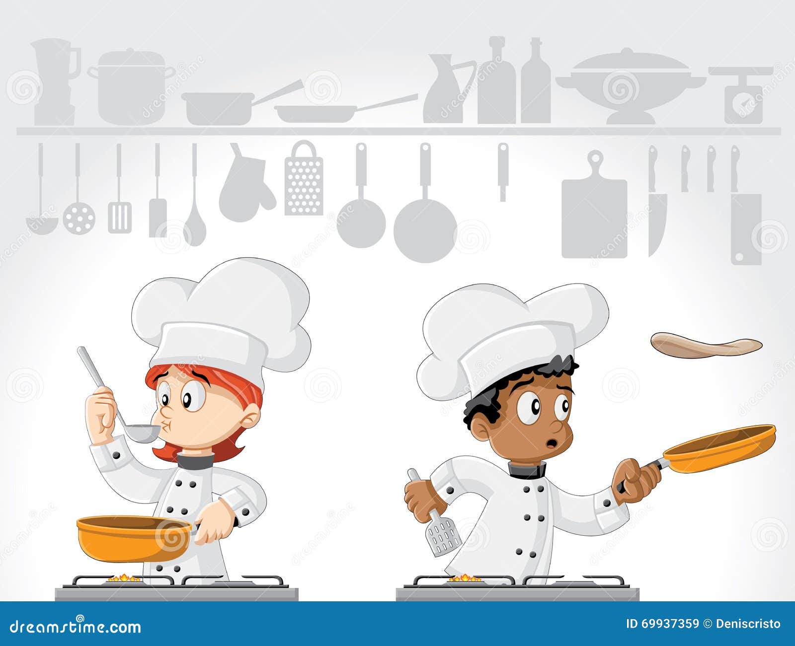 Cartoon chefs cooking stock vector. Illustration of chef - 69937359 Cartoon chefs cooking stock vector. Illustration of chef - 69937359