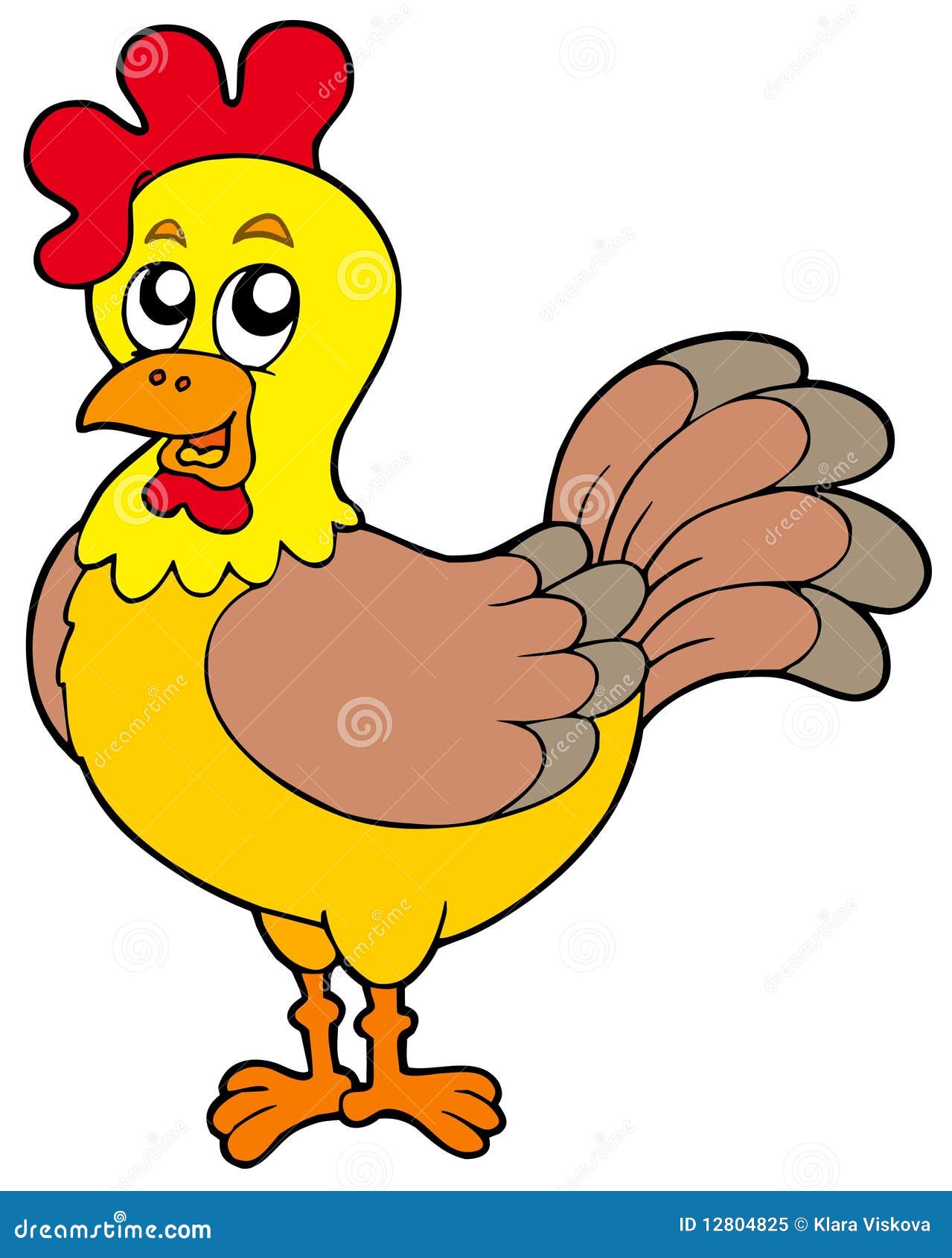 Cartoon chicken stock vector. Illustration of birds, happy - 12804825