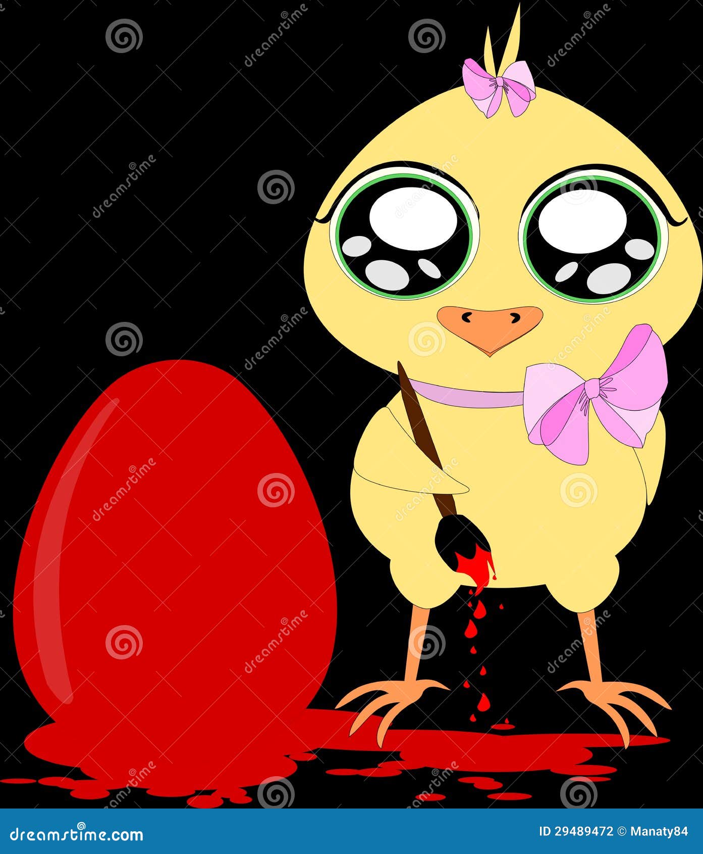 Cartoon Chicken and Red Egg Stock Illustration Illustration of eyes