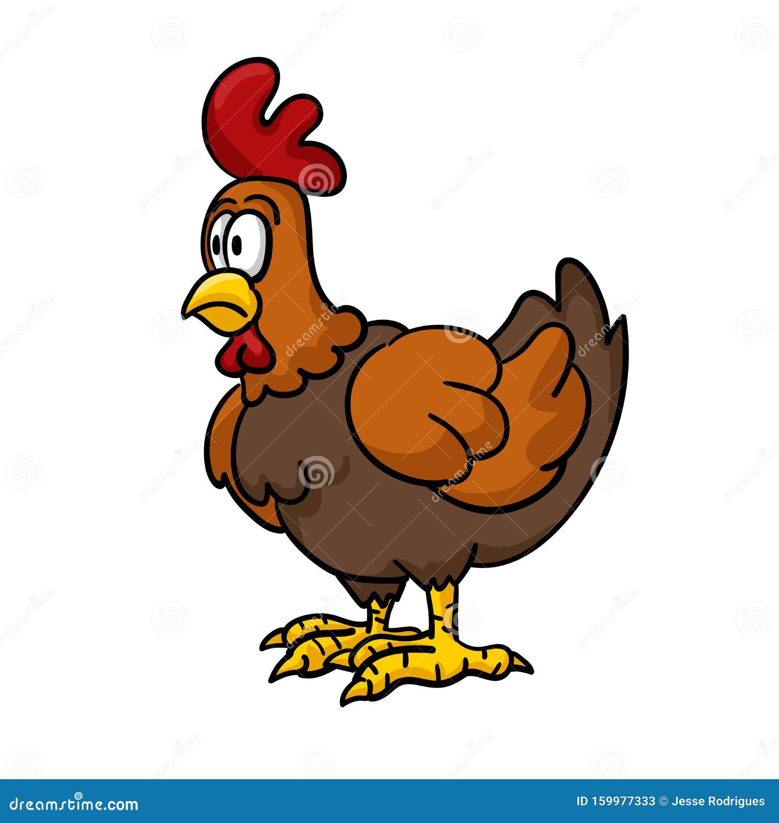 Cartoon Chicken. Vector Clip Art Illustration with Simple Gradients. All in  a Single Layer Stock Illustration - Illustration of vector, simple:  159977333