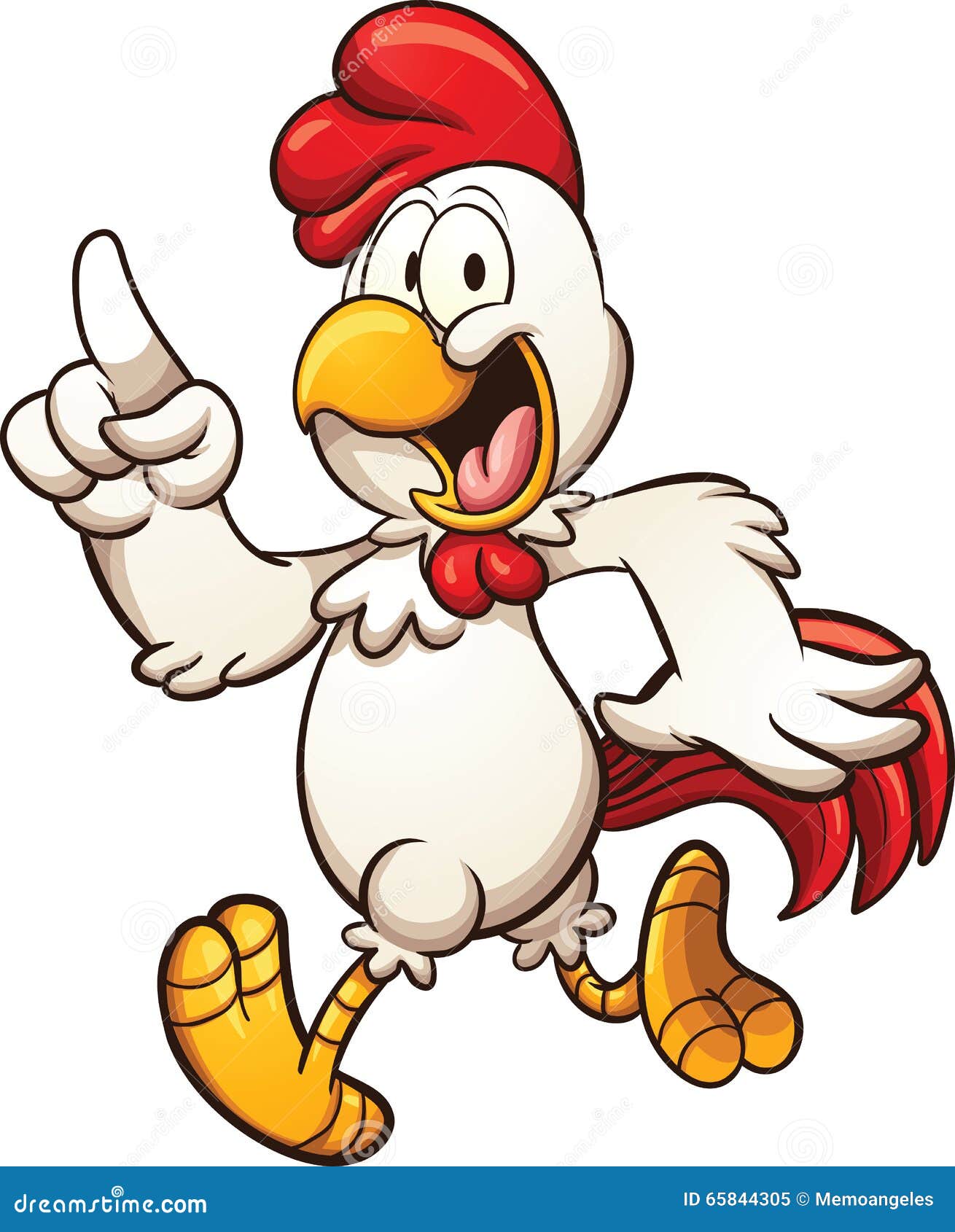 Cartoon Chicken With Meal Box Vector Illustration | CartoonDealer.com