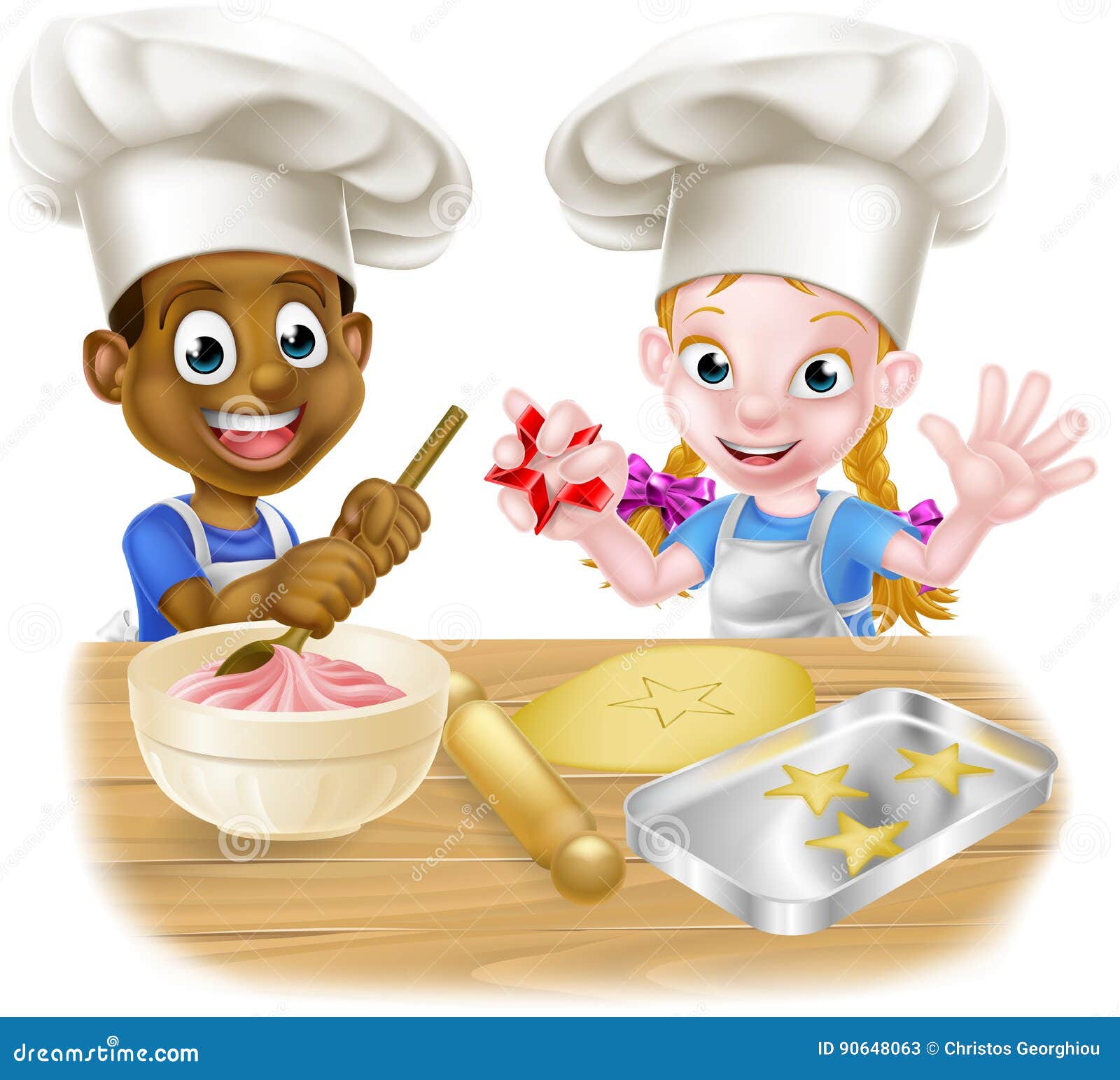 kids baking clip art black and white