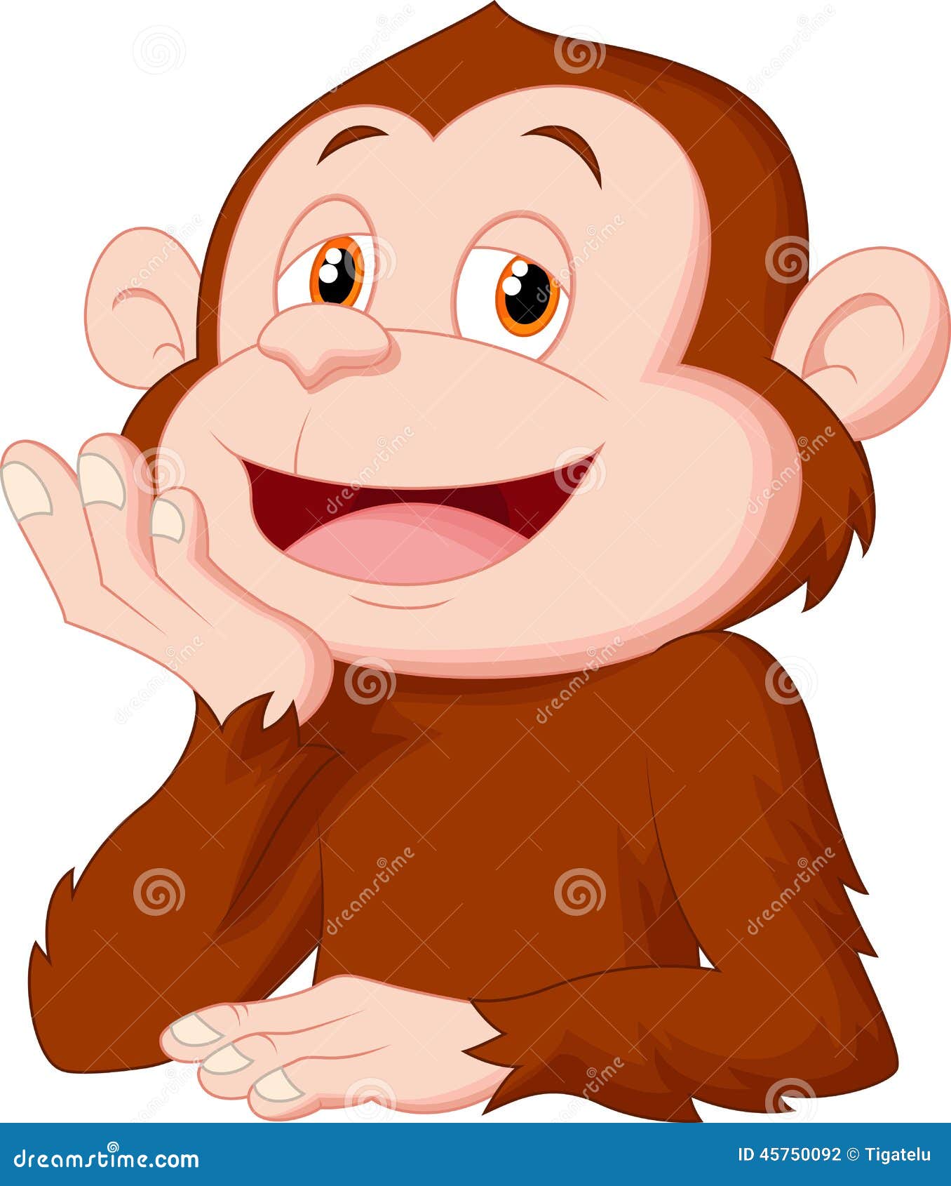Cartoon Chimpanzee Thinking Stock Vector - Illustration of cartoon