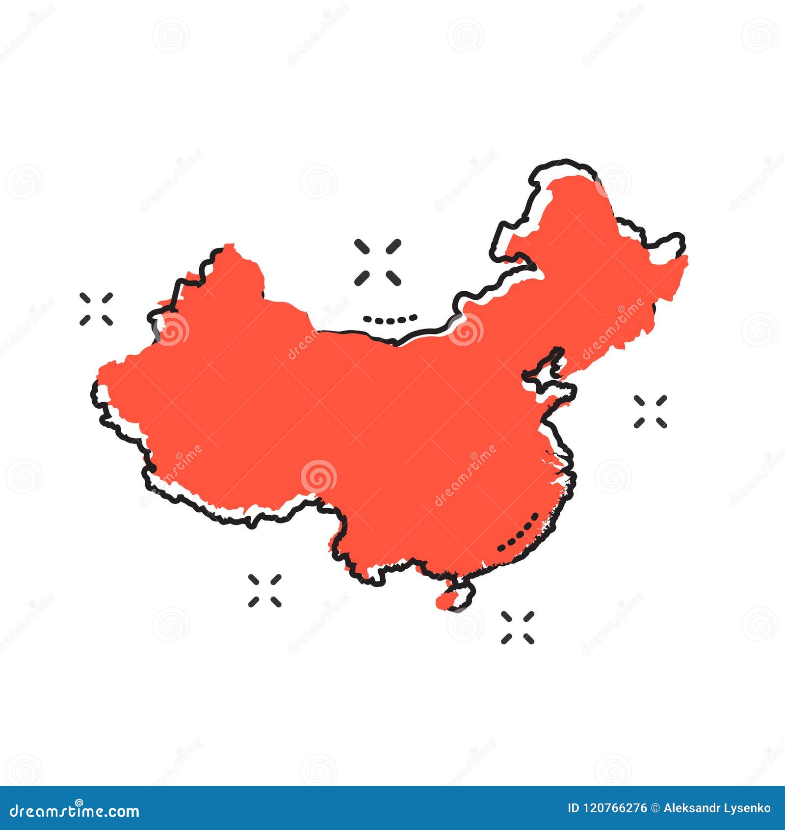 Cartoon China Map Icon in Comic Style. China Sign Illustration P Stock  Vector - Illustration of communism, patriotic: 120766276
