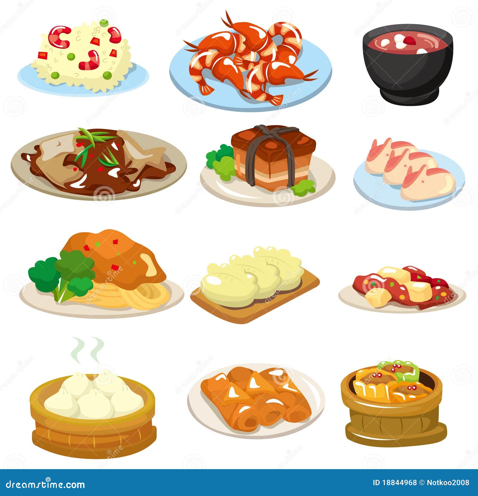 Cartoon chinese food icon stock vector. Illustration of cuisine - 18844968
