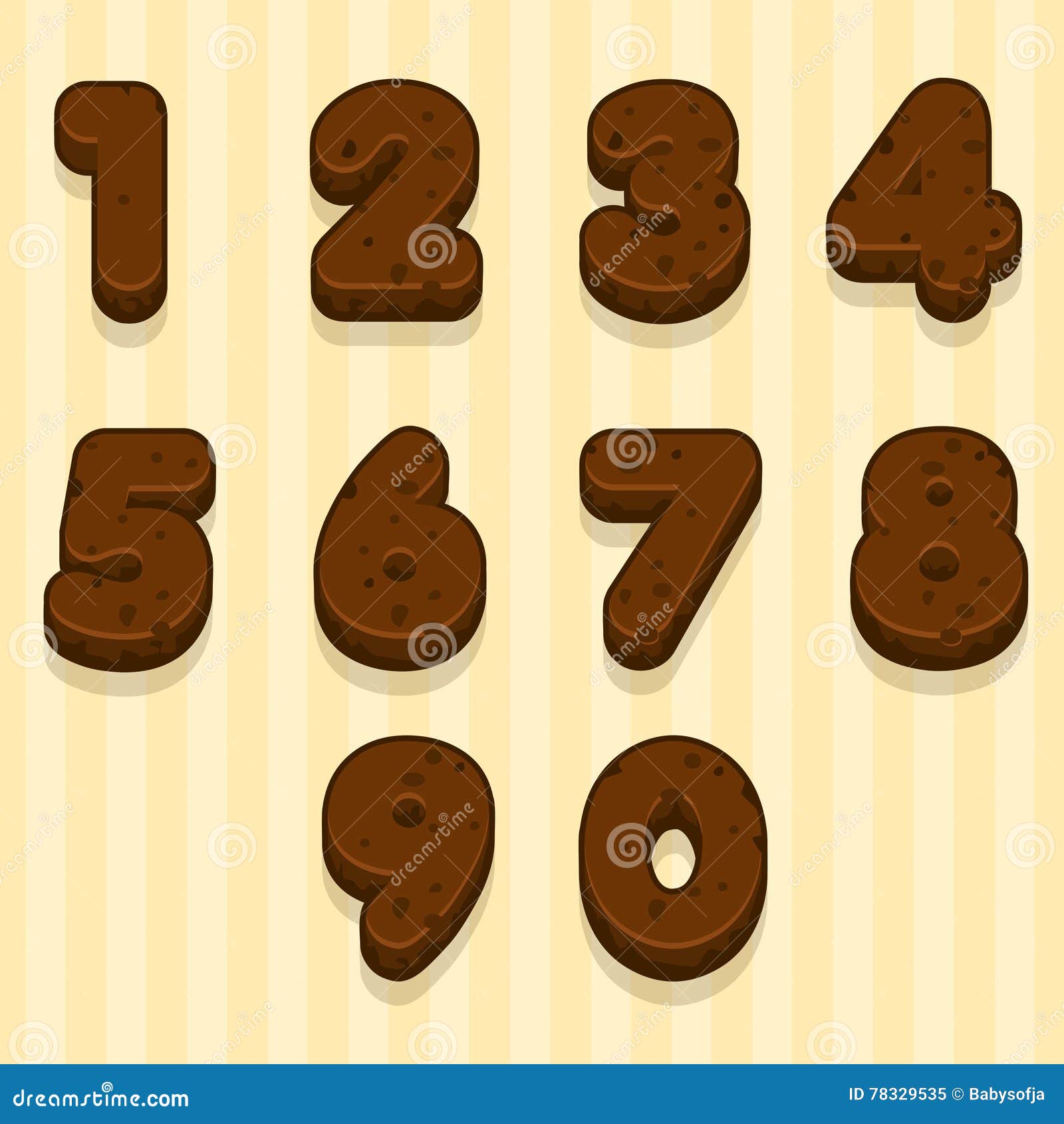 cartoon chocolate cookie font, biskvit figures,  food