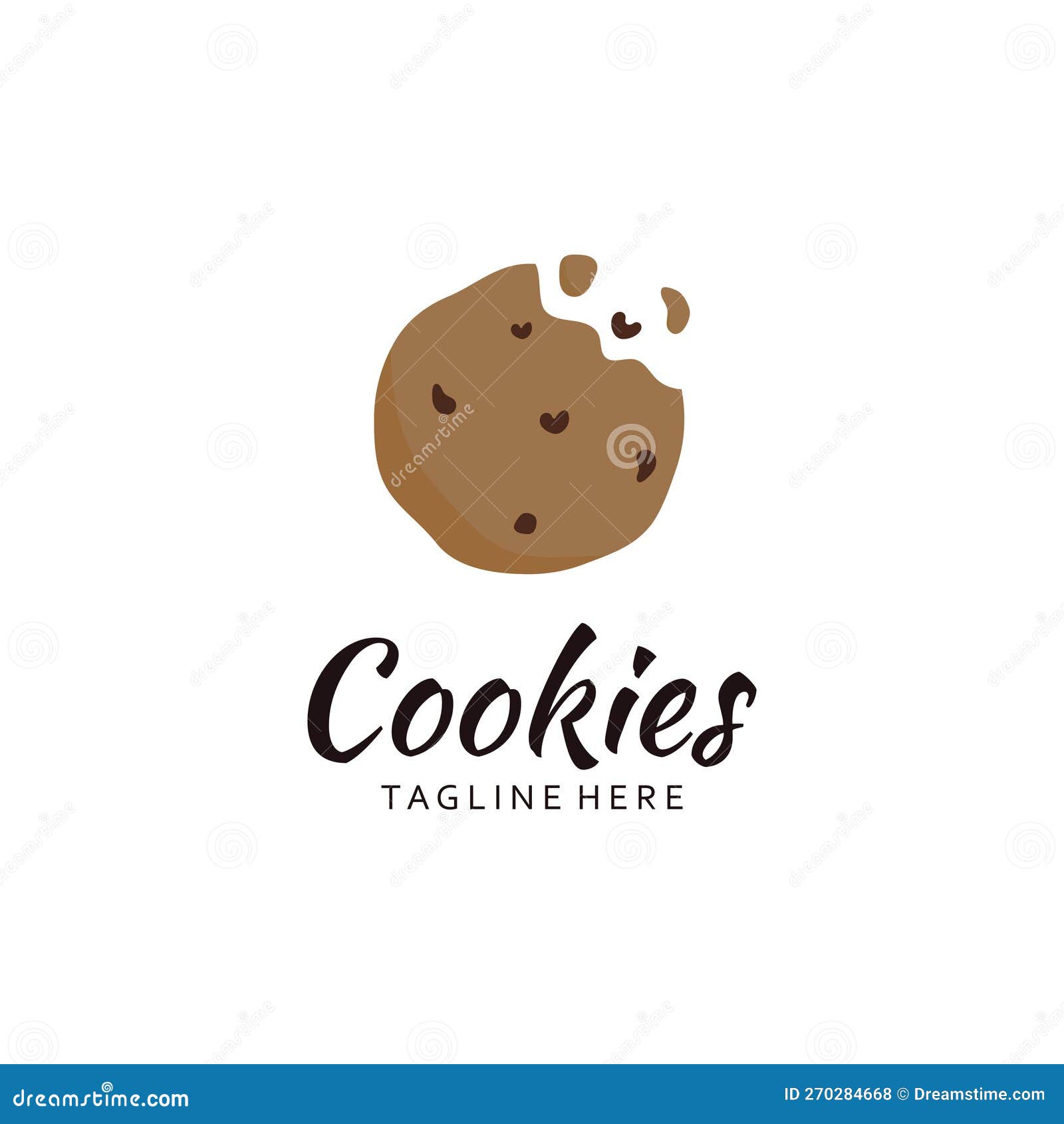 Cartoon Chocolate Cookies Logo Template. Vector Illustration Stock Vector Illustration of chip