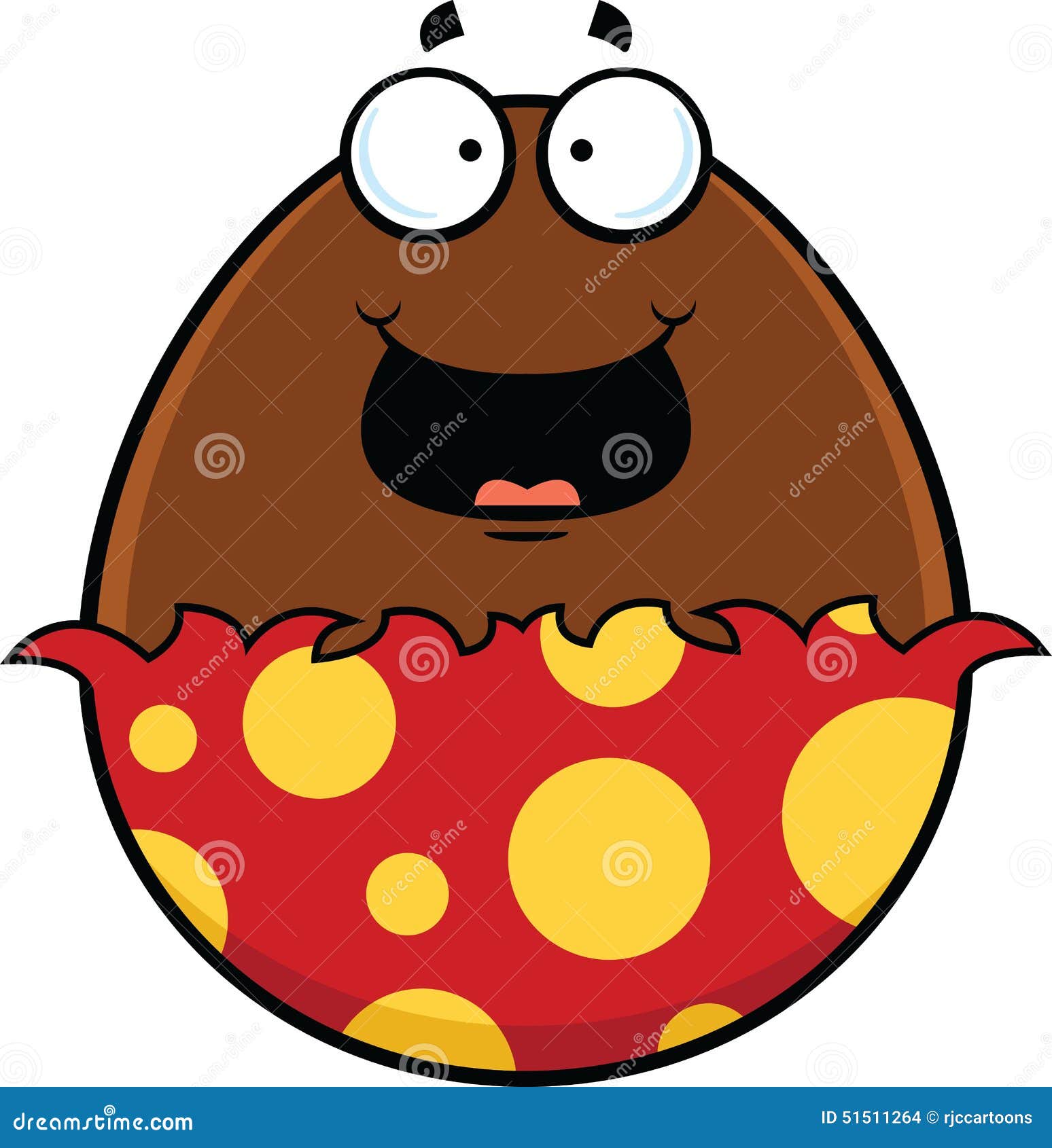 Cartoon Chocolate Egg Happy Stock Vector Illustration of colorful