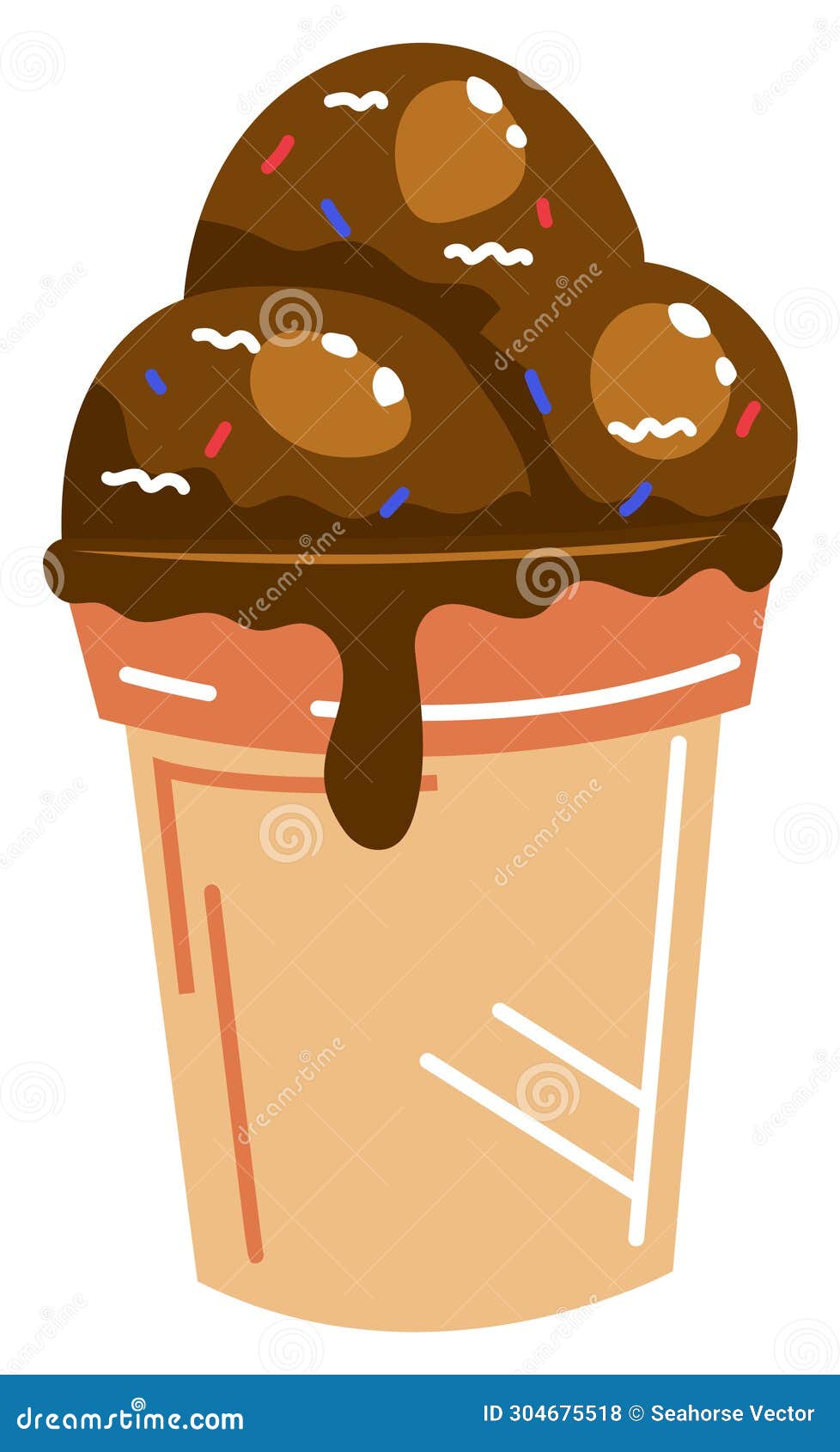 Delicious ice cream with one scoop cartoon Vector Image