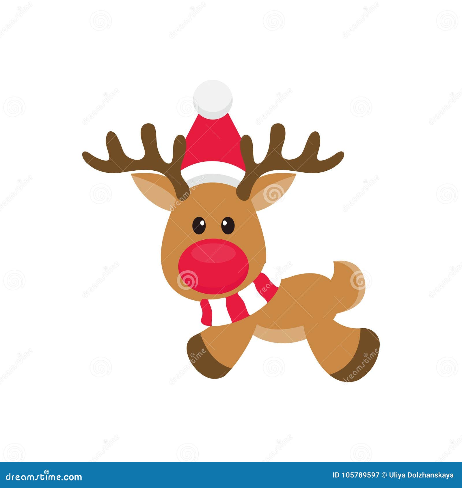 Cartoon Christmas Deer Vector Stock Vector - Illustration of white