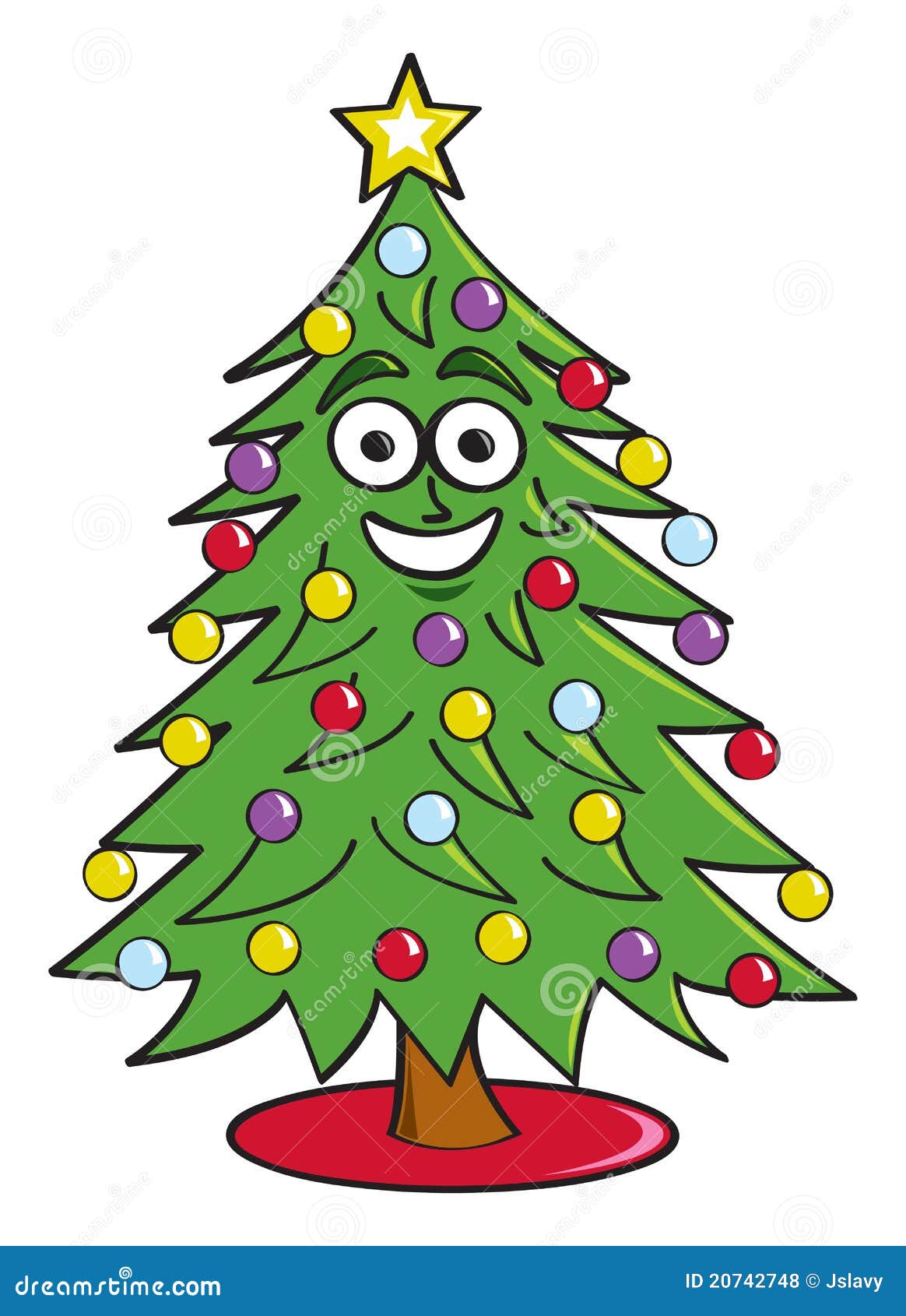 Cartoon Christmas Tree stock vector. Illustration of silly - 20742748