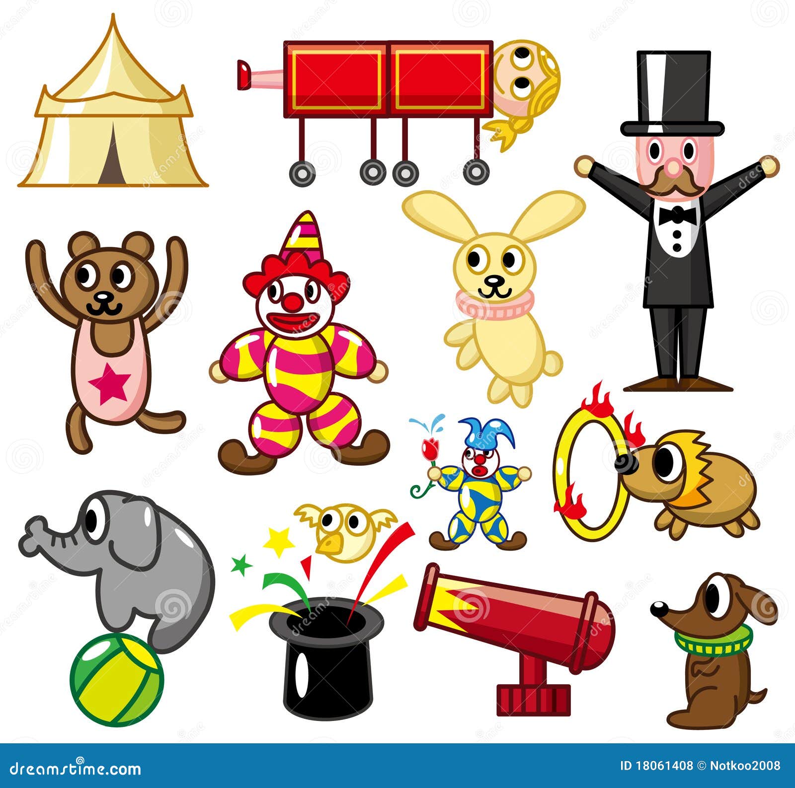 Cartoon circus icon stock vector. Illustration of clown - 18061408