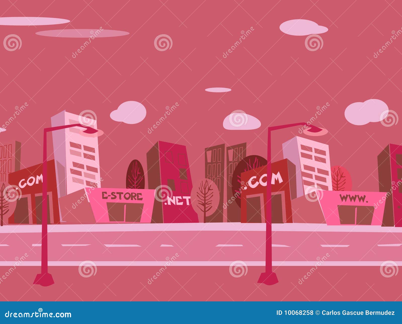 Cartoon city background stock vector. Illustration of cityscape - 10068258