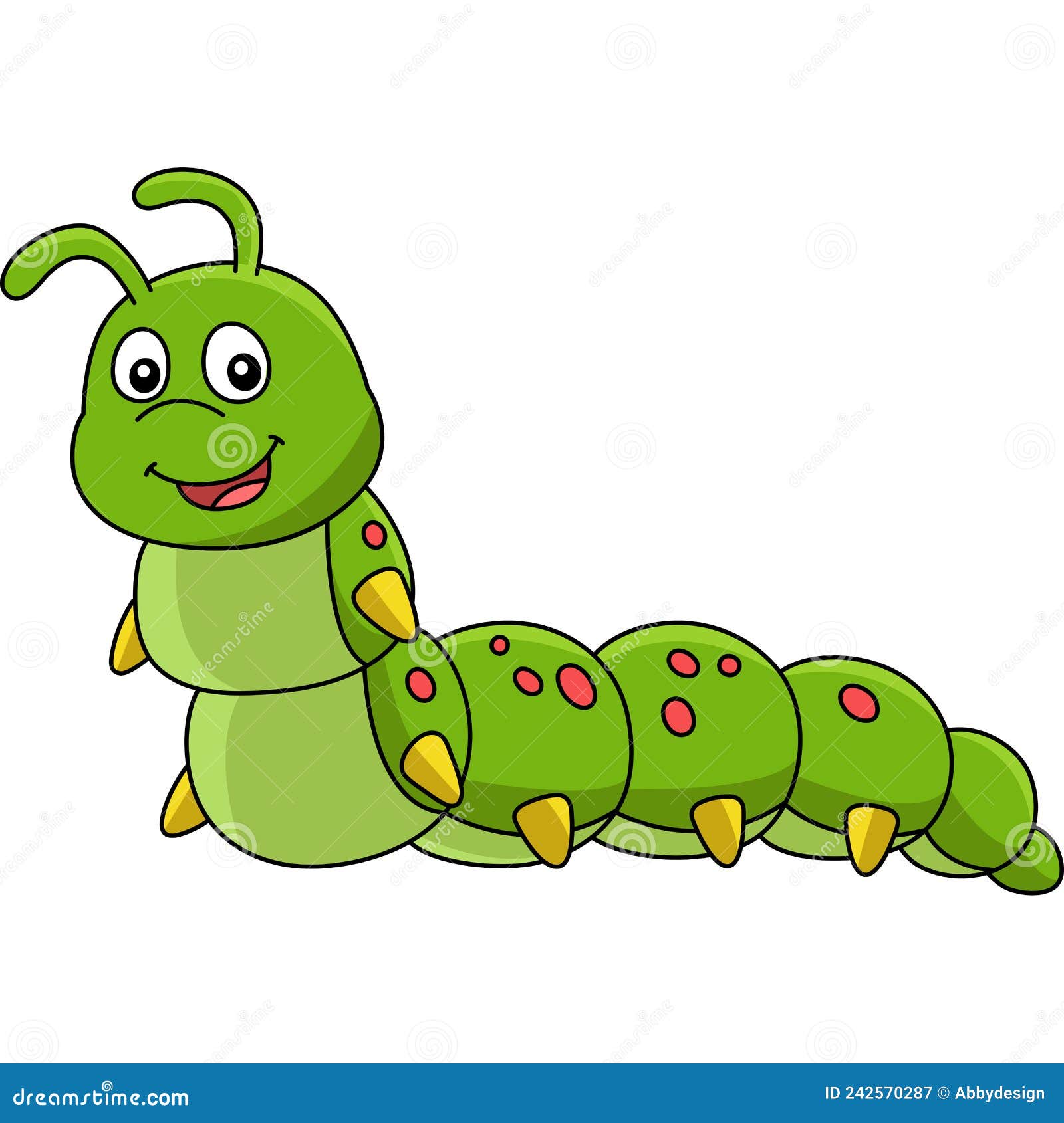 Caterpillar Cartoon Colored Clipart Illustration Stock Vector