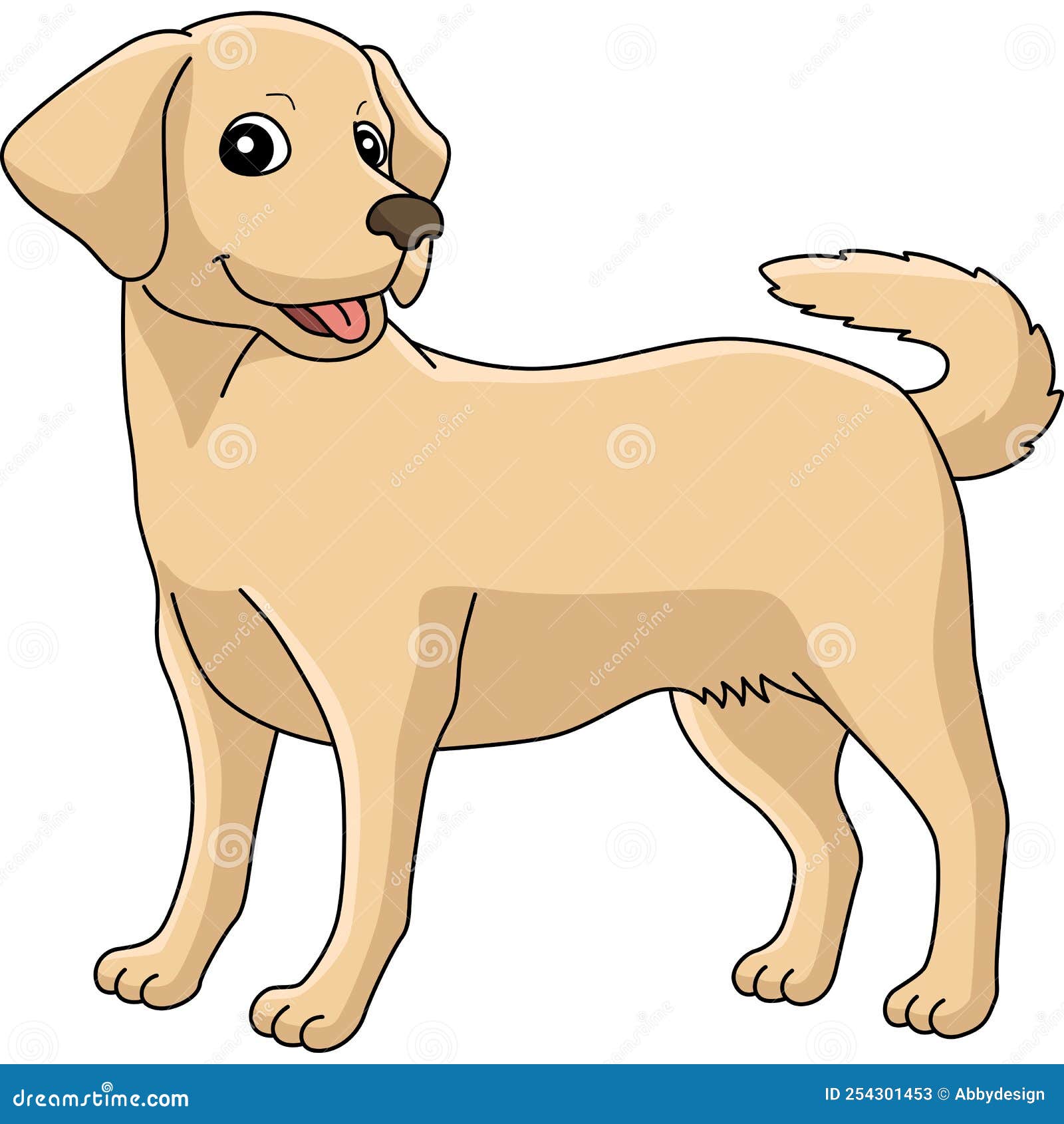 Labrador Retriever Dog Cartoon Colored Clipart Stock Vector ...