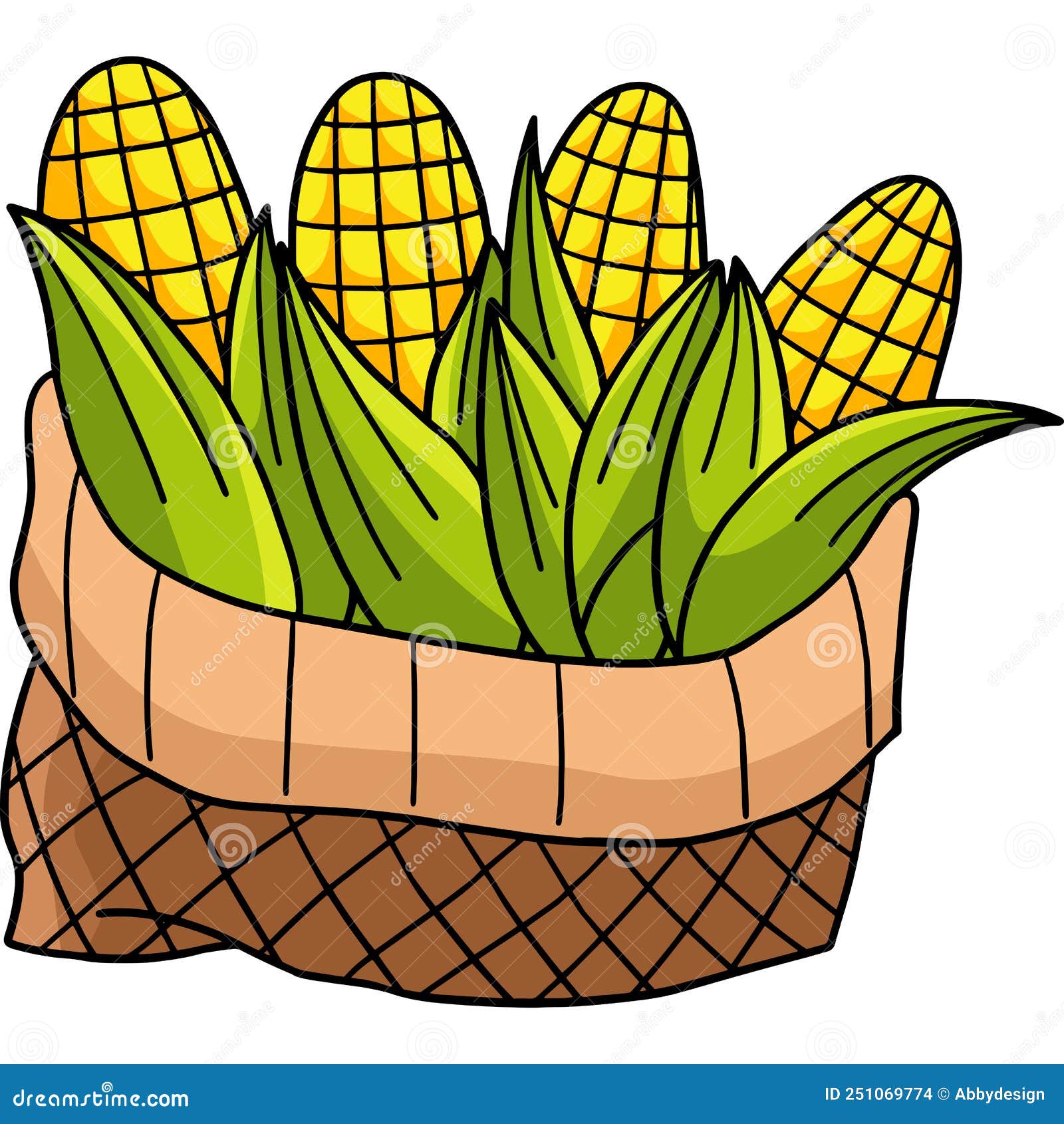 Thanksgiving Harvest Corn Cartoon Colored Clipart Stock Vector ...