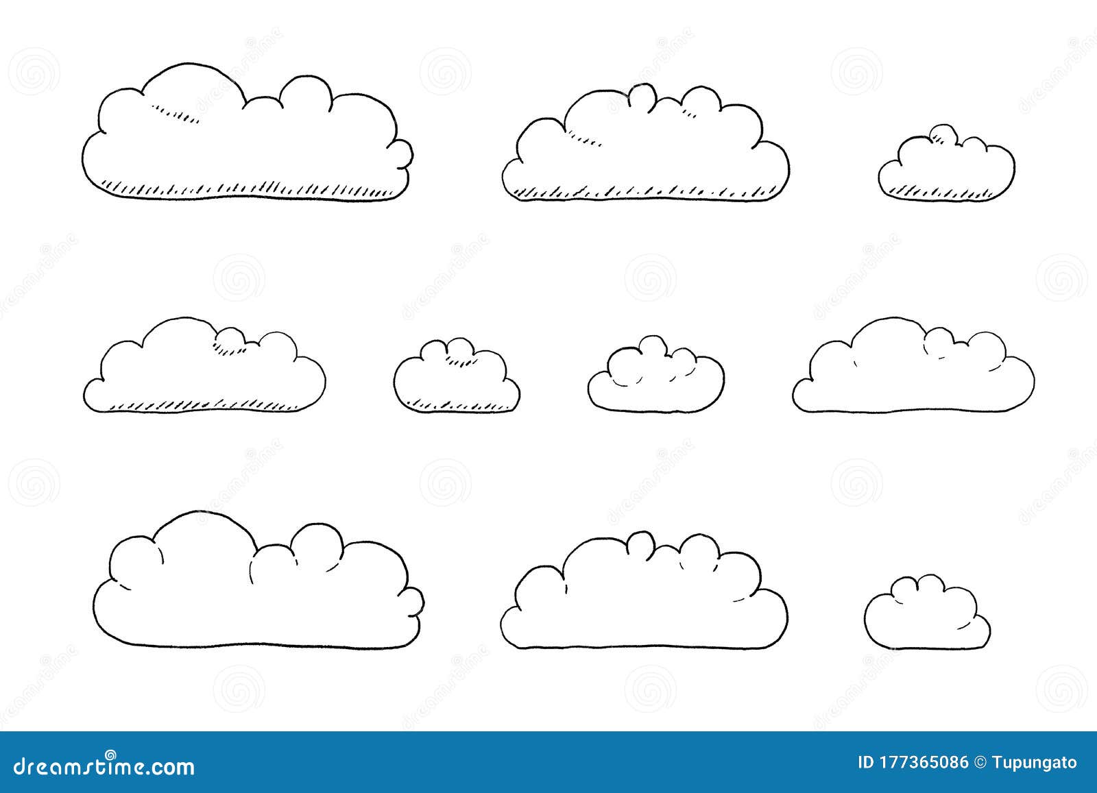 HD Black Sketch Drawing Cloud Thinking PNG  Citypng
