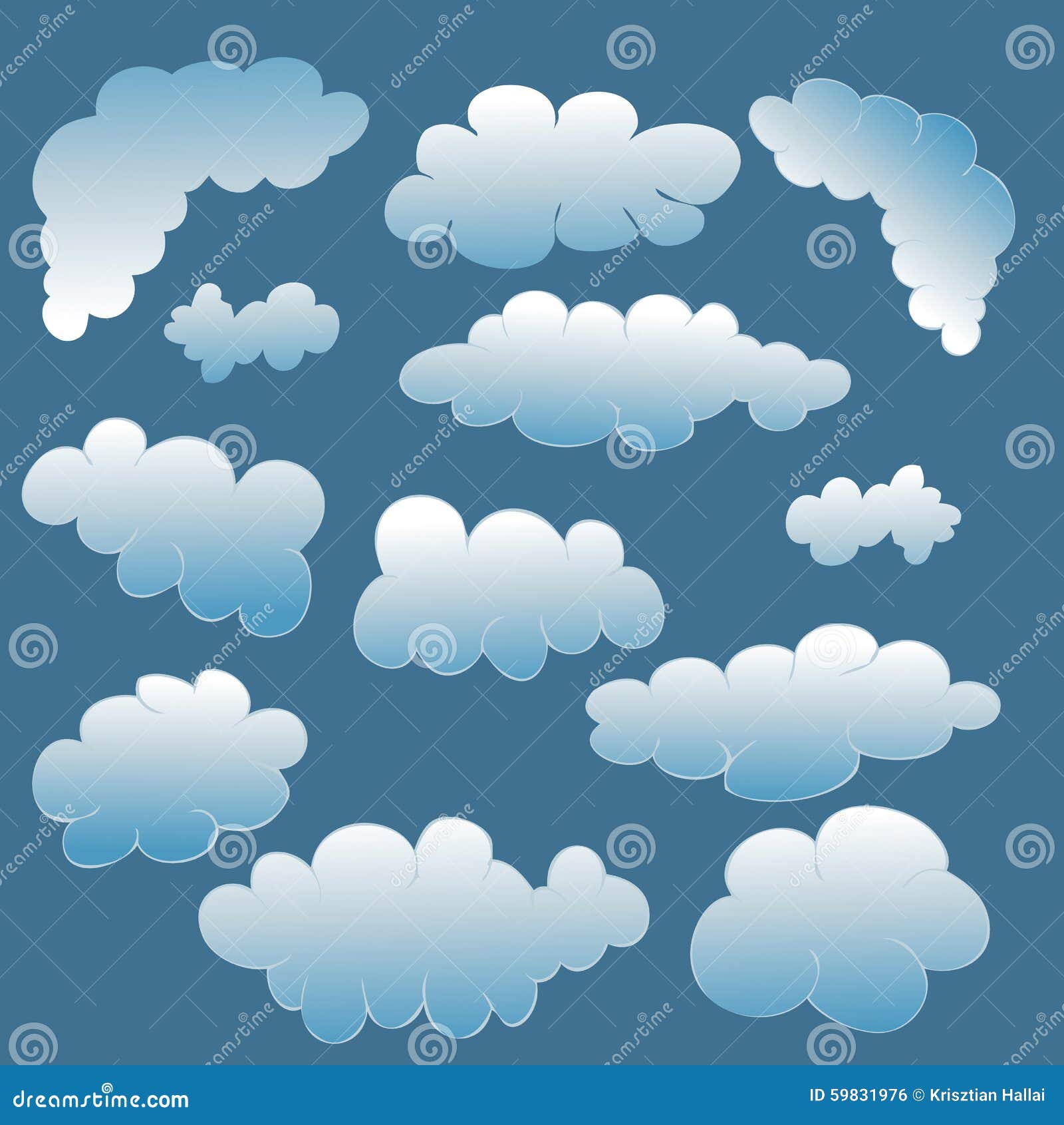 Cartoon Clouds Background. stock vector. Illustration of clouds - 59831976