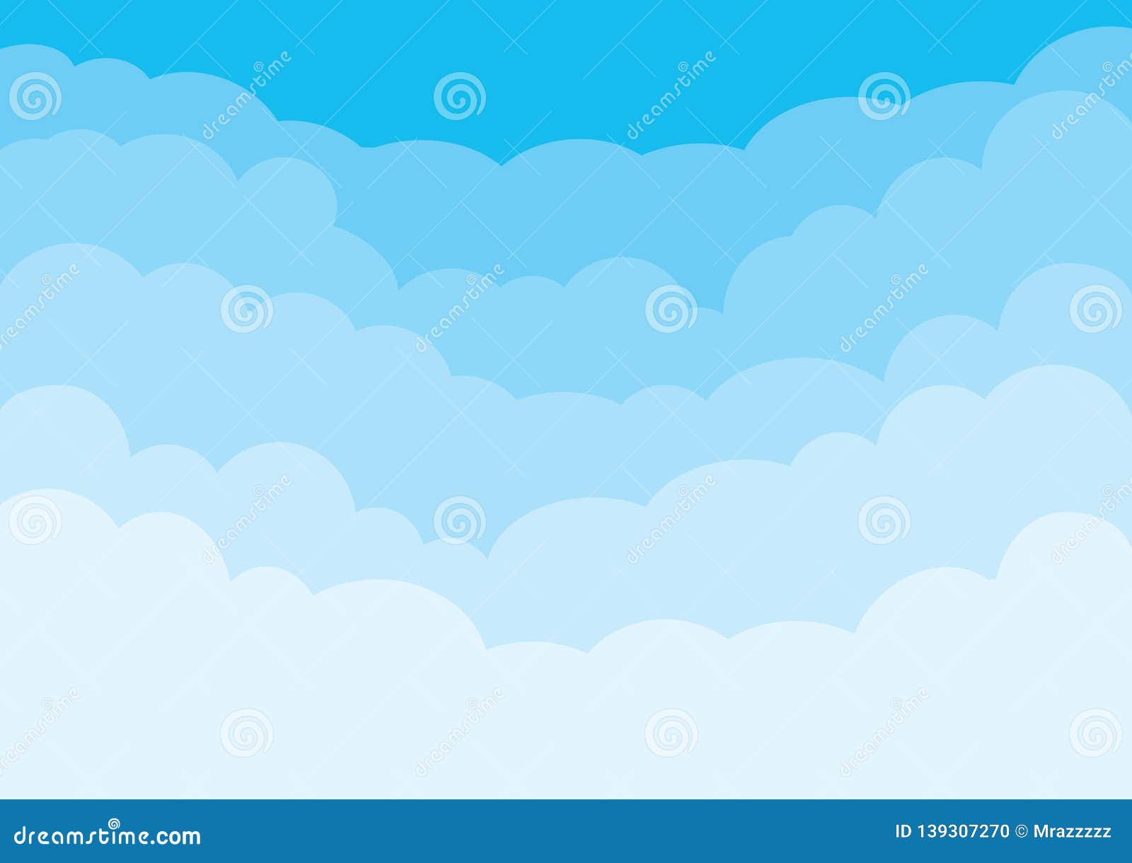 Cartoon Clouds and Blue Sky. Vector Illustration. Stock Vector -  Illustration of white, natural: 139307270