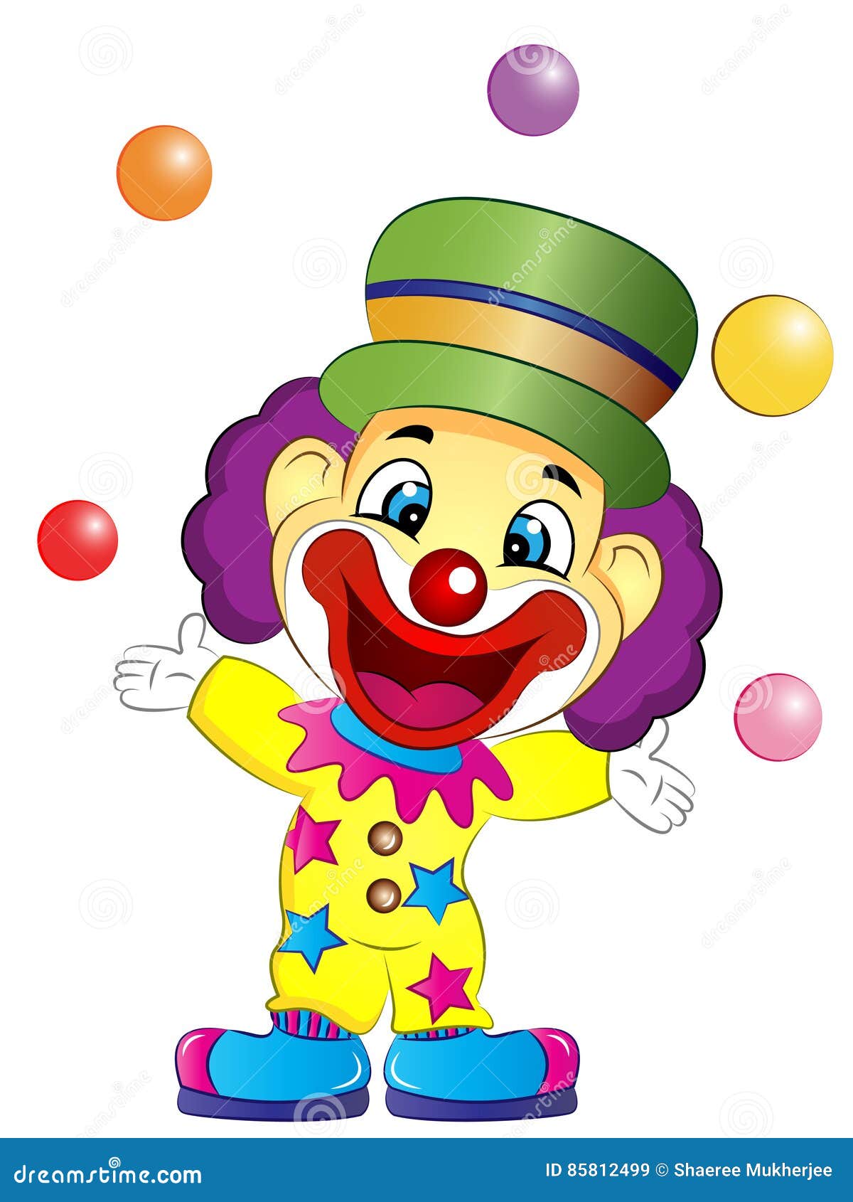 Cartoon Clown ClipArt stock vector. Illustration of isolated - 85812499