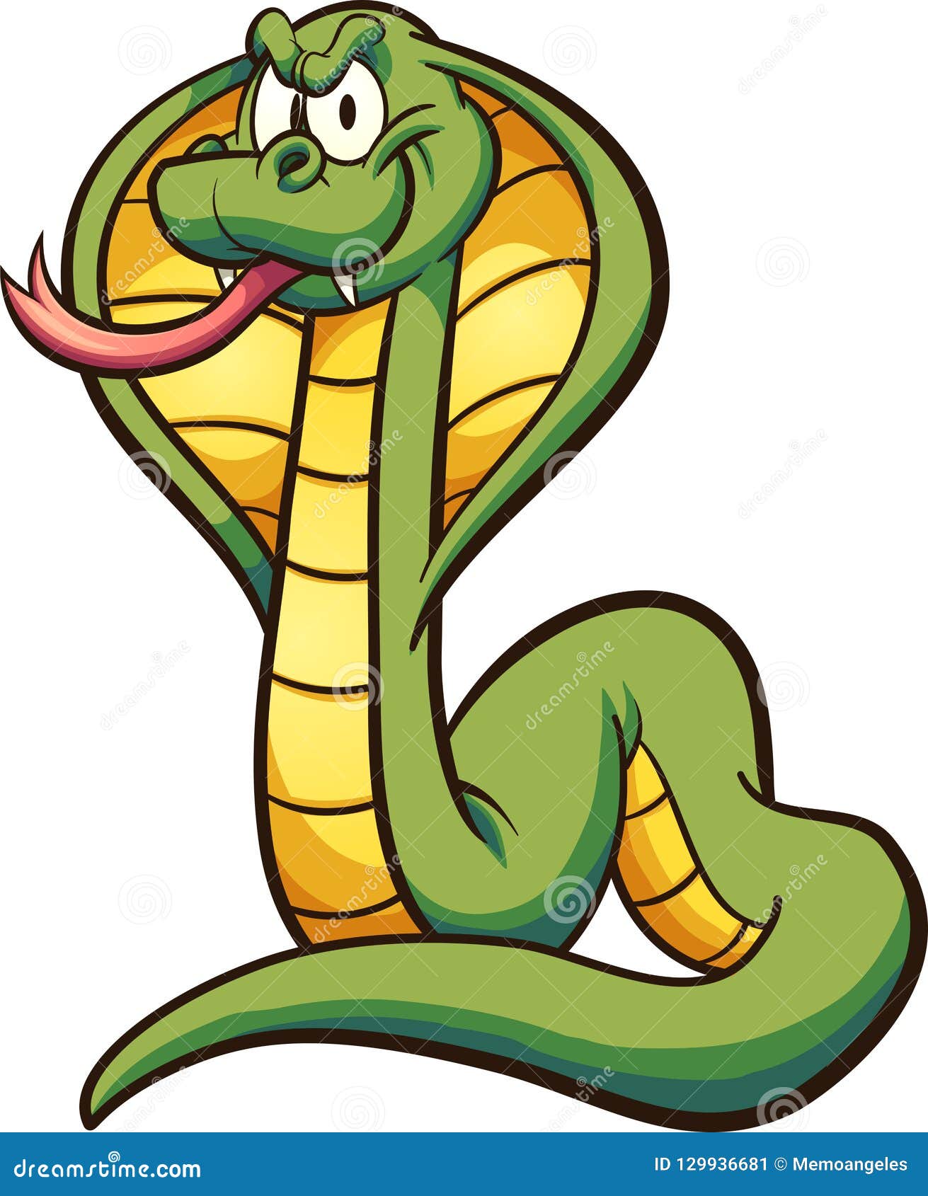 Cartoon Cobra with Tongue Out Stock Vector - Illustration of layer, vector:  129936681