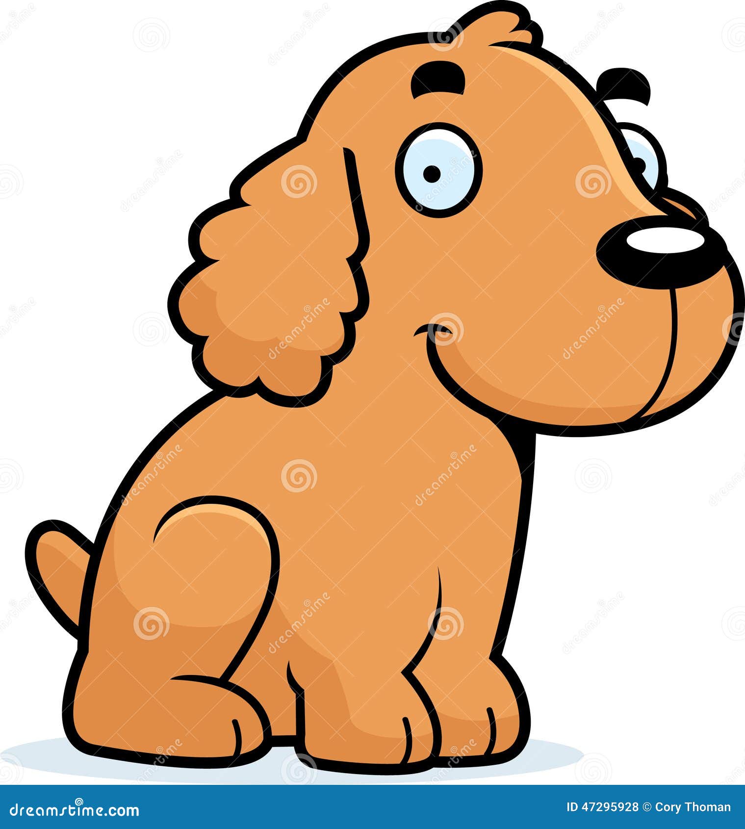 Cartoon Cocker Spaniel Sitting Stock Vector - Illustration of vector ...