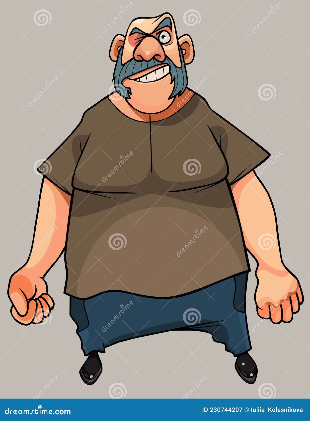 Cartoon Cocky Man with Sideburns Happily Looking Fists Clenched Stock  Vector - Illustration of cocky, sideburns: 230744207