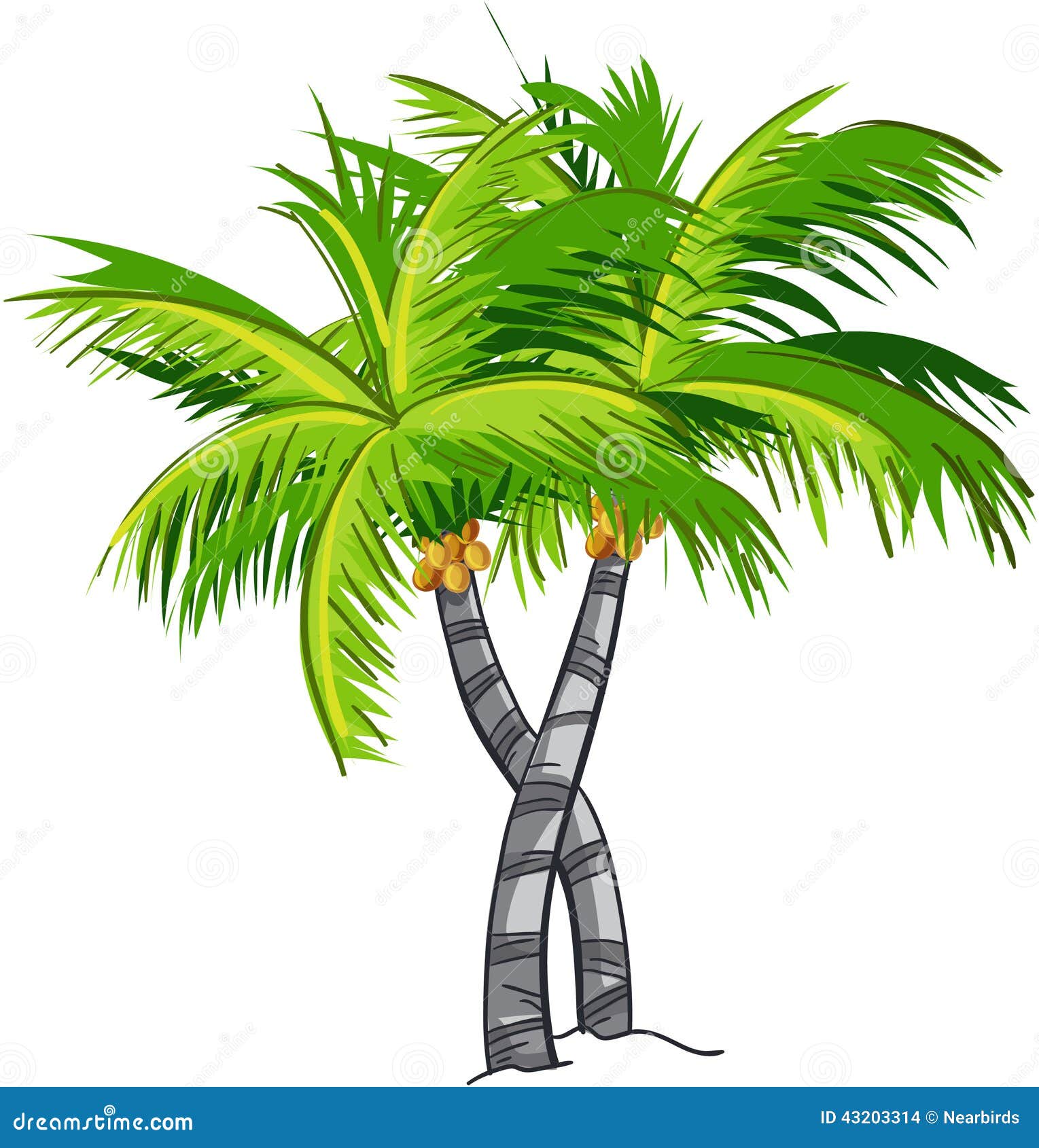 Cartoon coconut tree stock vector. Illustration of climate 43203314