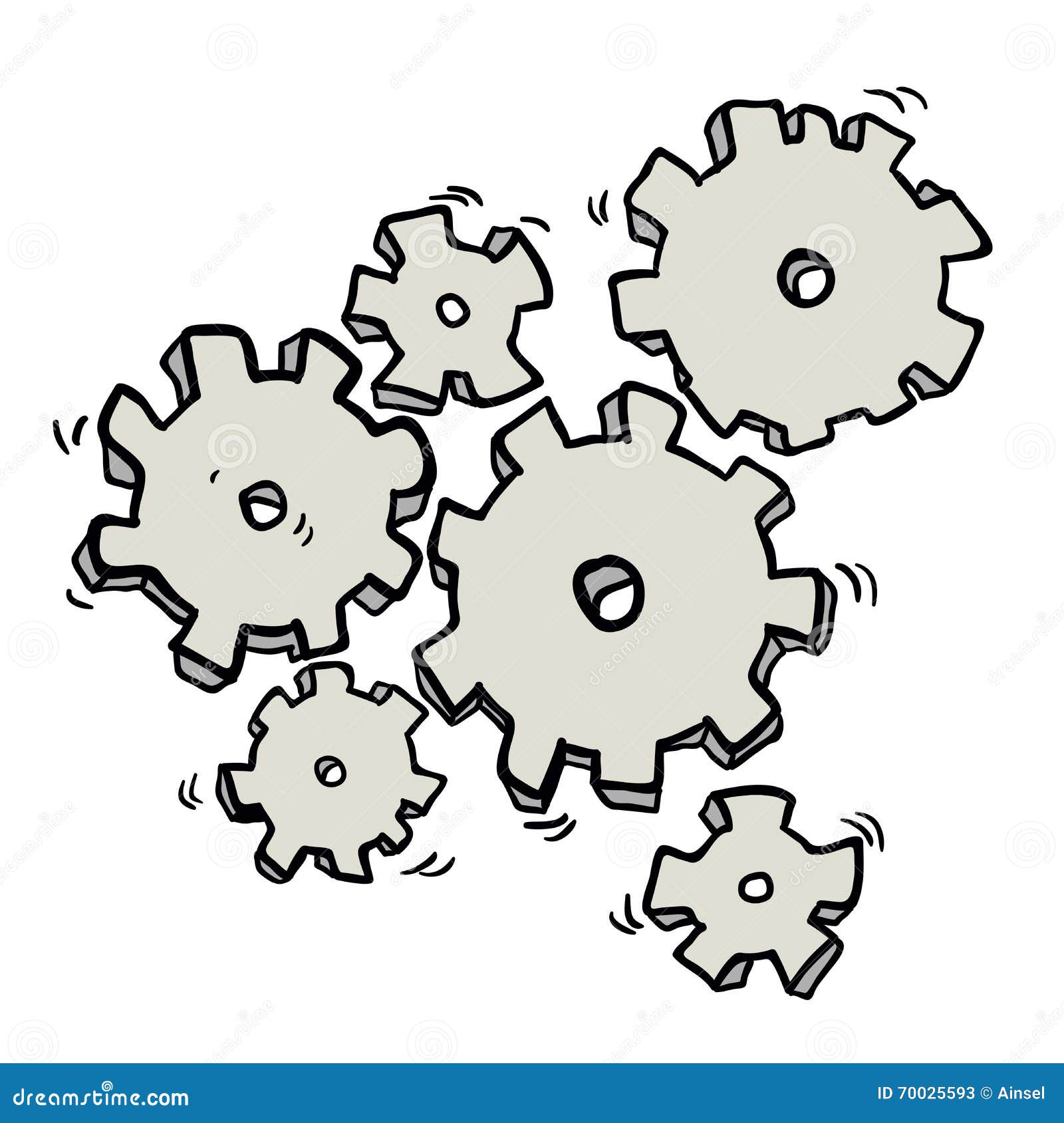 Cartoon cogs and gears stock vector. Illustration of drawn - 70025593