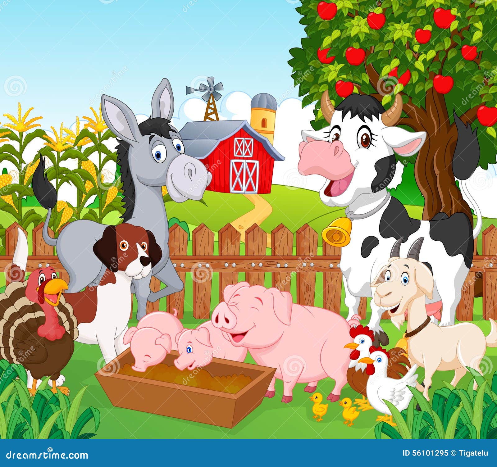 cartoon collection animal in the farm