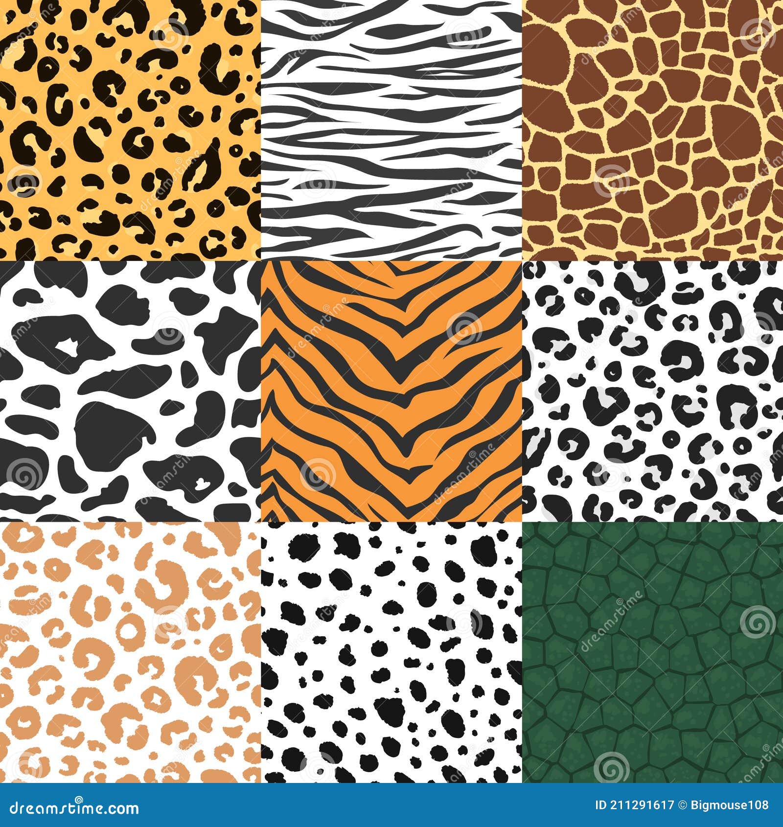 Cartoon Color Animal Skin Seamless Pattern Background Set. Vector Stock Vector - Illustration of vector, flat: 211291617 Cartoon Color Animal Skin Seamless Pattern Background Set. Vector Stock Vector - Illustration of vector, flat: 211291617