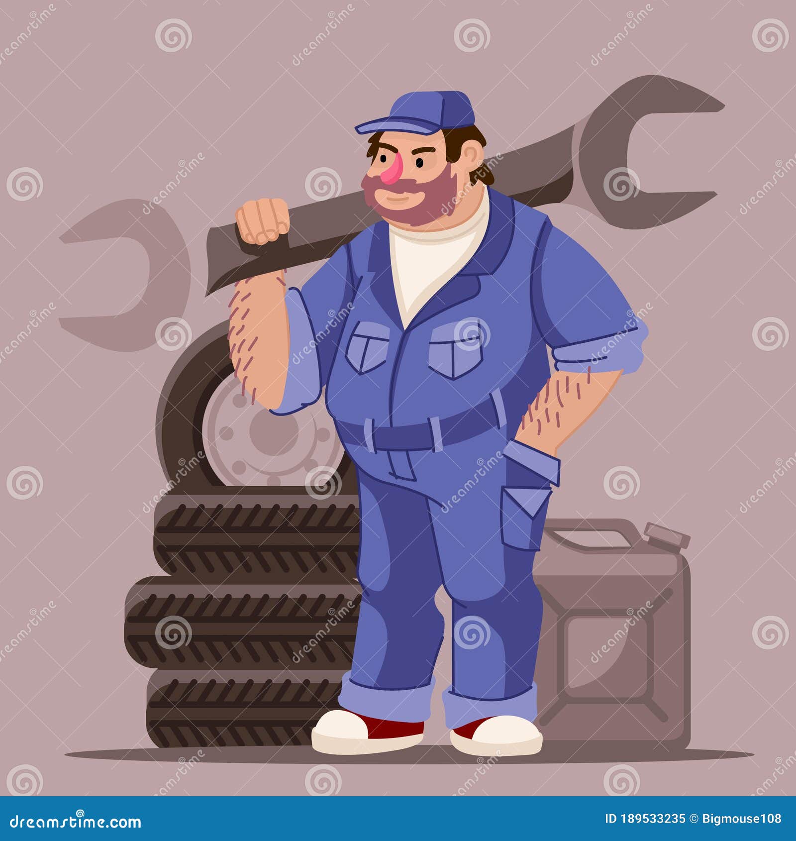 Cartoon Color Character Person Male Mechanic Concept. Vector Stock Vector -  Illustration of maintenance, object: 189533235