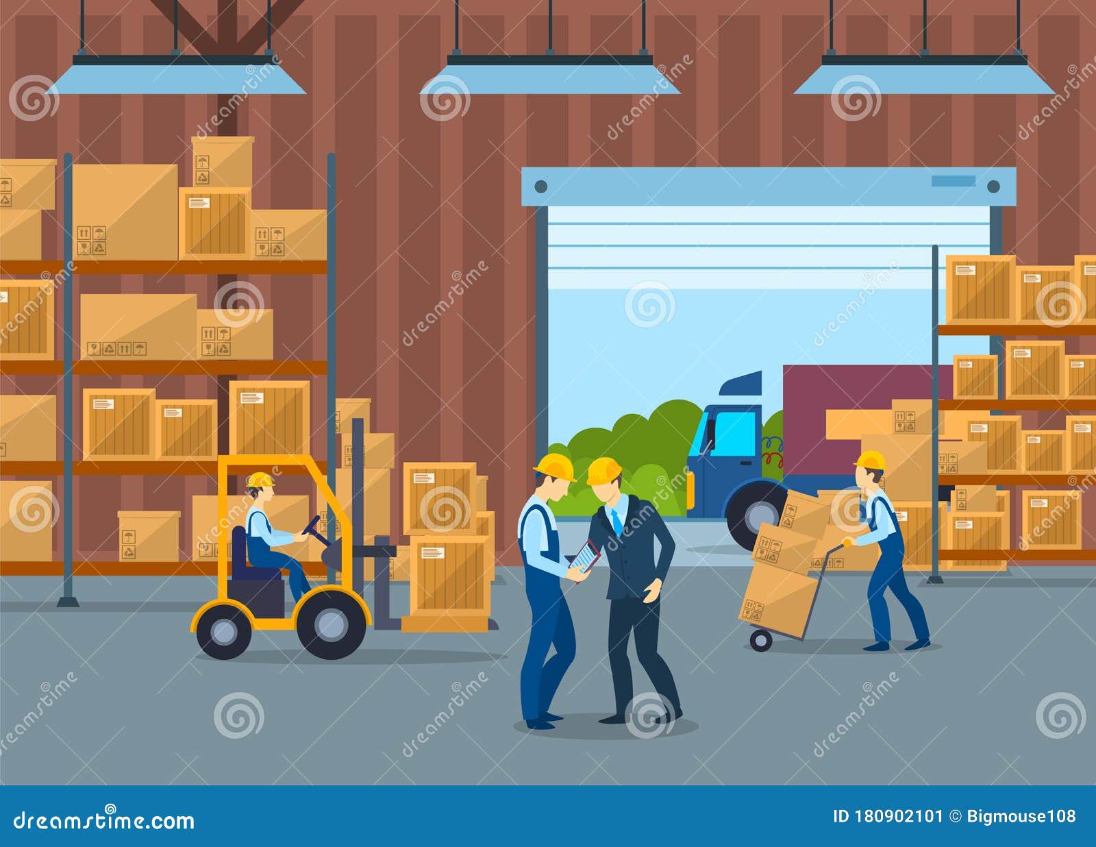 Cartoon Warehouse : Warehouse , warehouse management system business