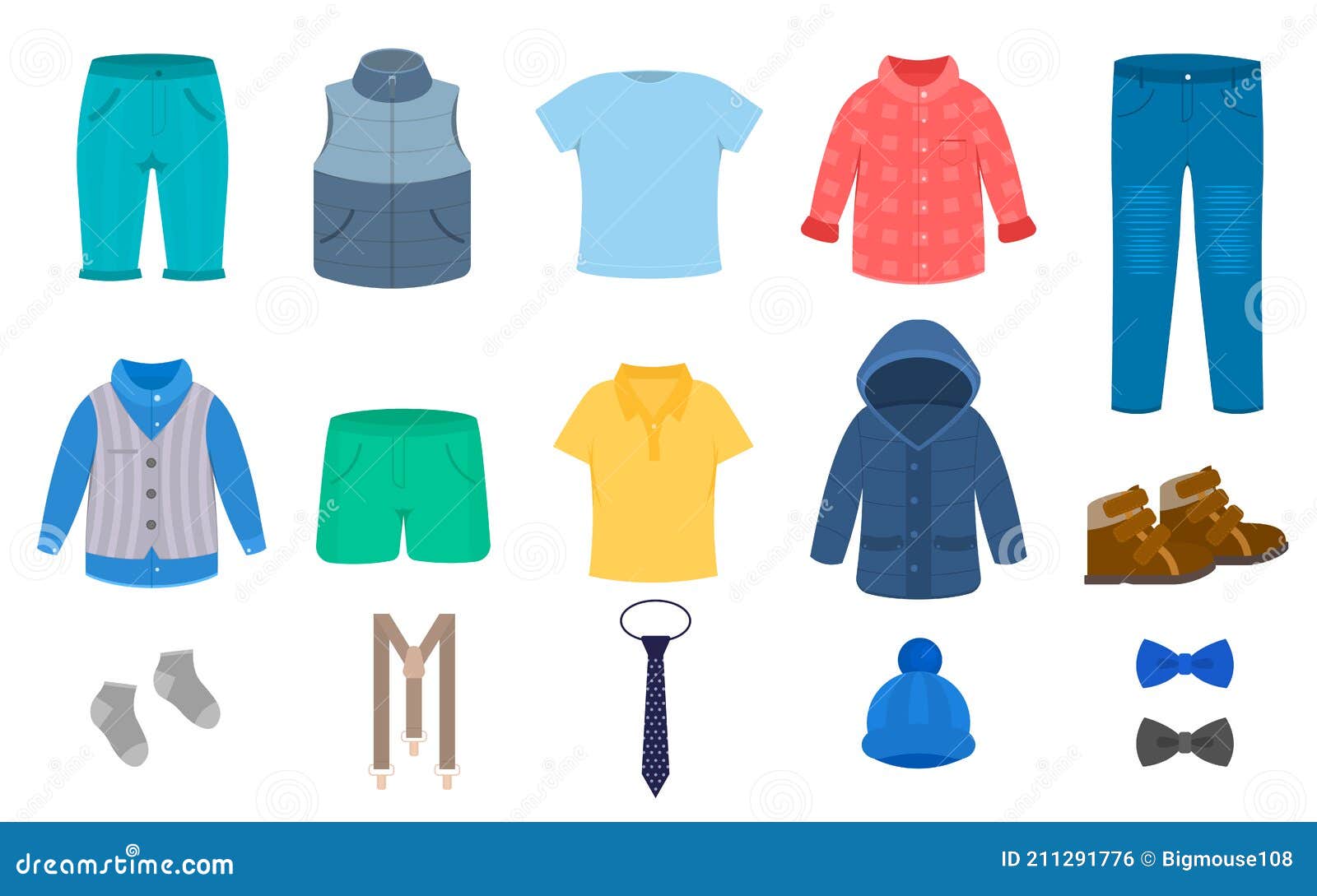 Cartoon Color Clothes Boys Icon Set. Vector Stock Vector - Illustration of cartoon, garment: 211291776 Cartoon Color Clothes Boys Icon Set. Vector Stock Vector - Illustration of cartoon, garment: 211291776