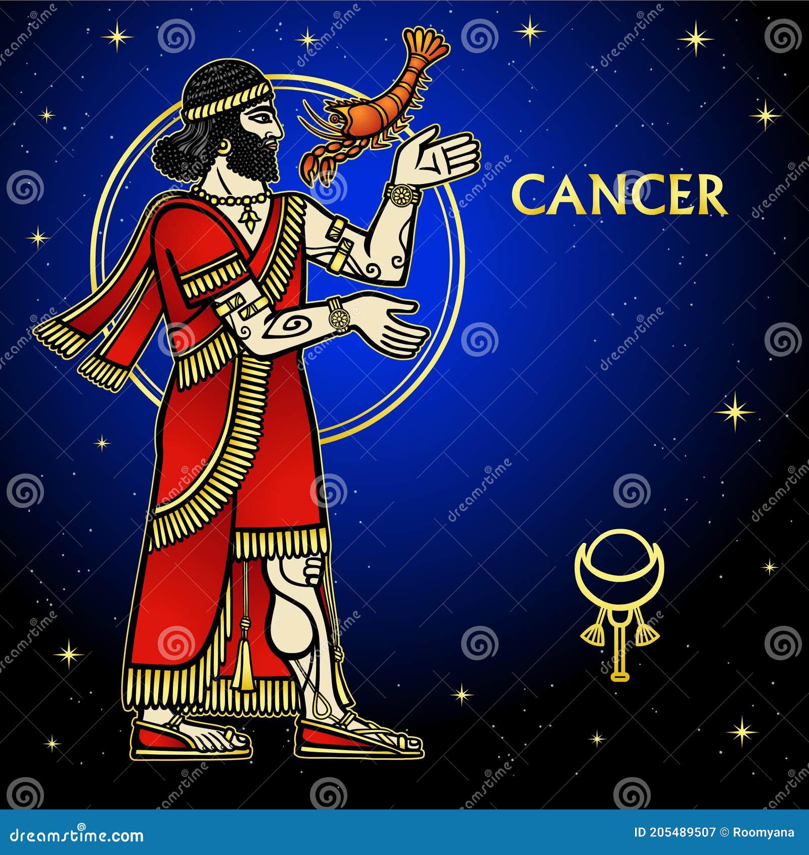 Cartoon Color Illustration: Zodiac Sign Cancer. | CartoonDealer.com ...