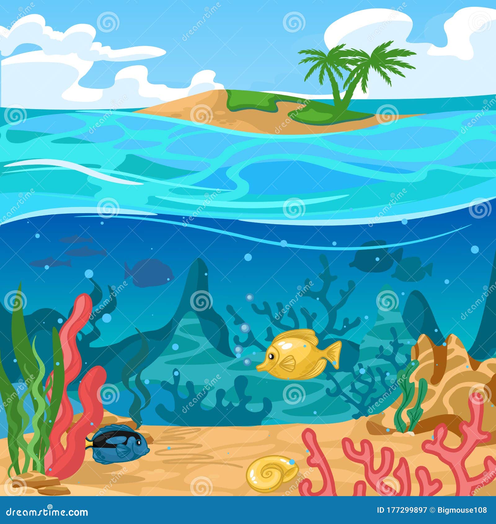 Cartoon Color Underwater World Scene Concept. Vector Stock Vector - Illustration of cartoon, life: 177299897 Cartoon Color Underwater World Scene Concept. Vector Stock Vector - Illustration of cartoon, life: 177299897