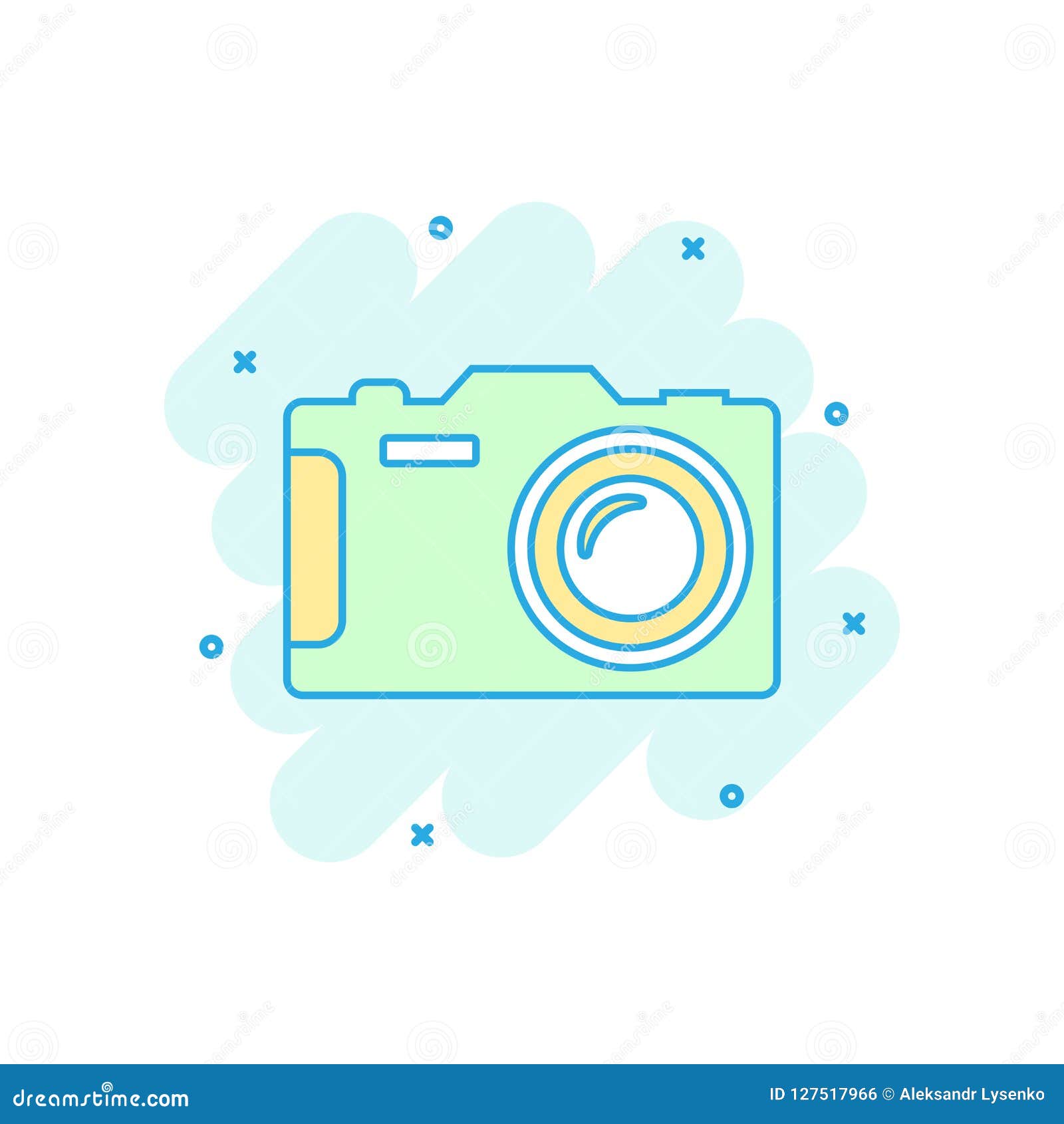 Cartoon Colored Photo Camera Icon in Comic Style. Photographer C Stock ...