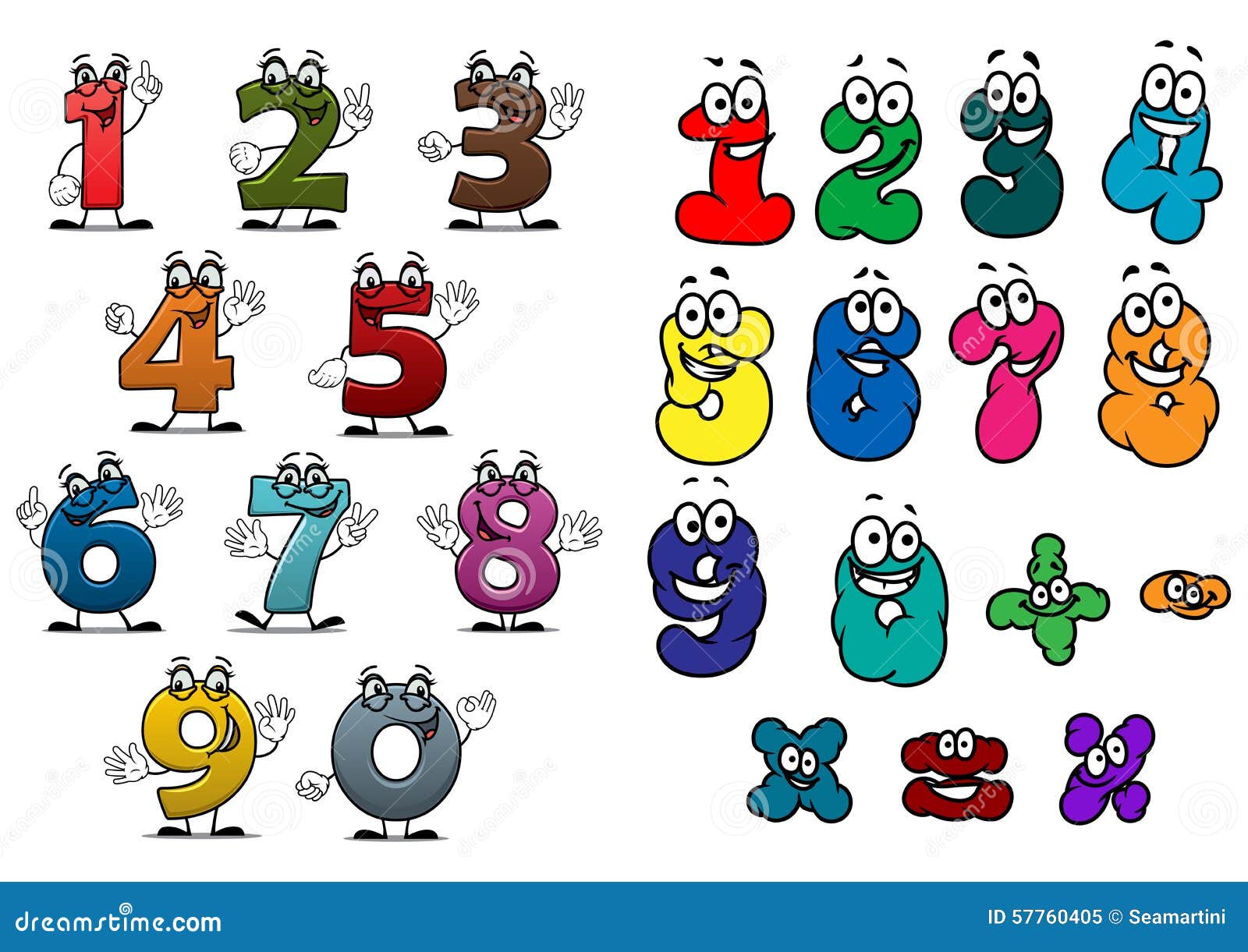 Download Cartoon Colorful Numbers And Digits Stock Vector Illustration of knowledge graphic