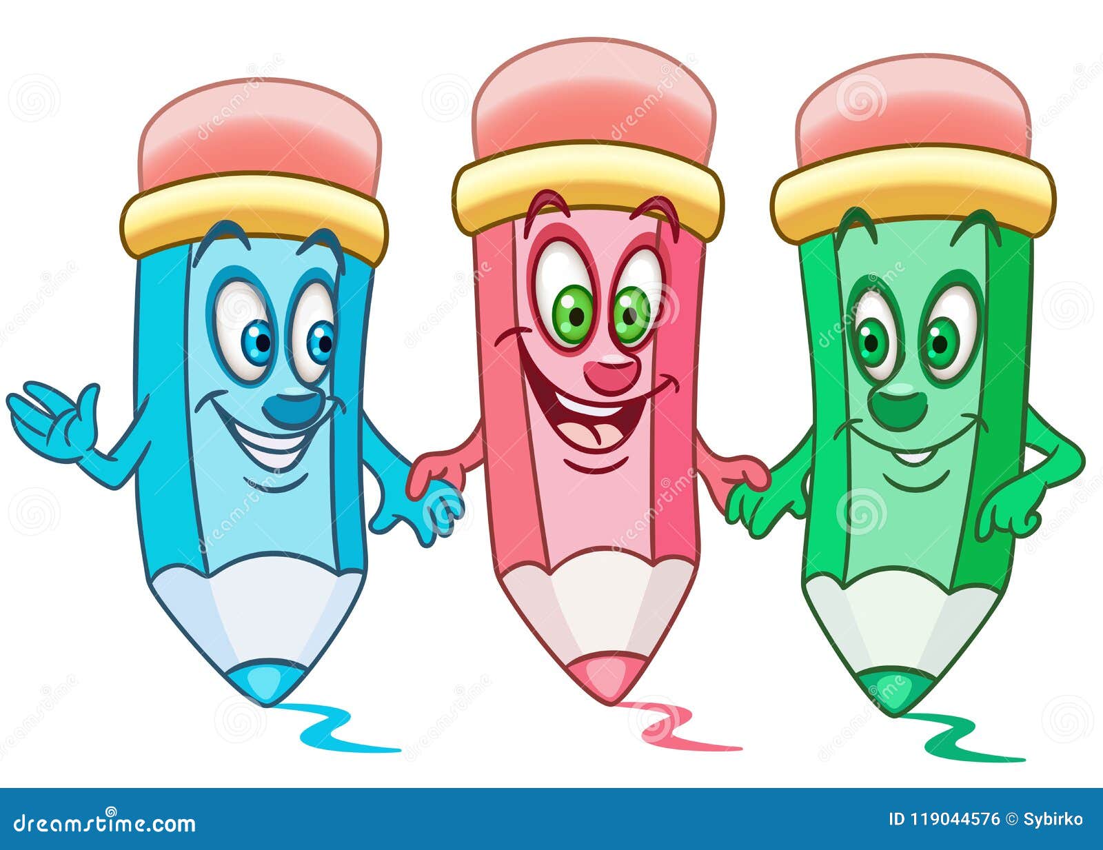 Cartoon colouring pencils stock vector. Illustration of ...