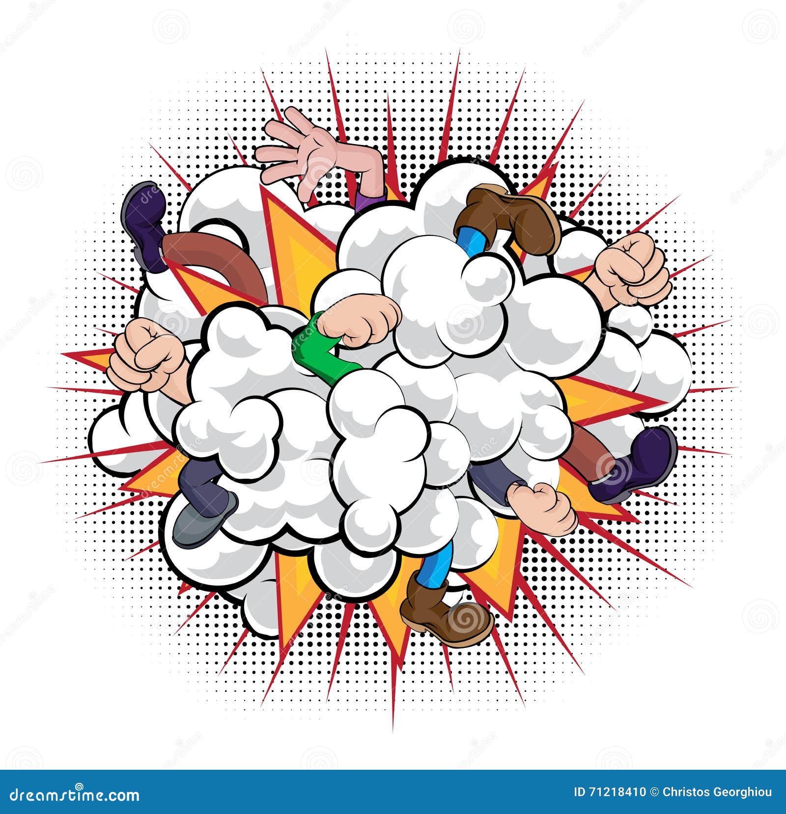 Fight Cloud Vector Illustration | CartoonDealer.com #36372724